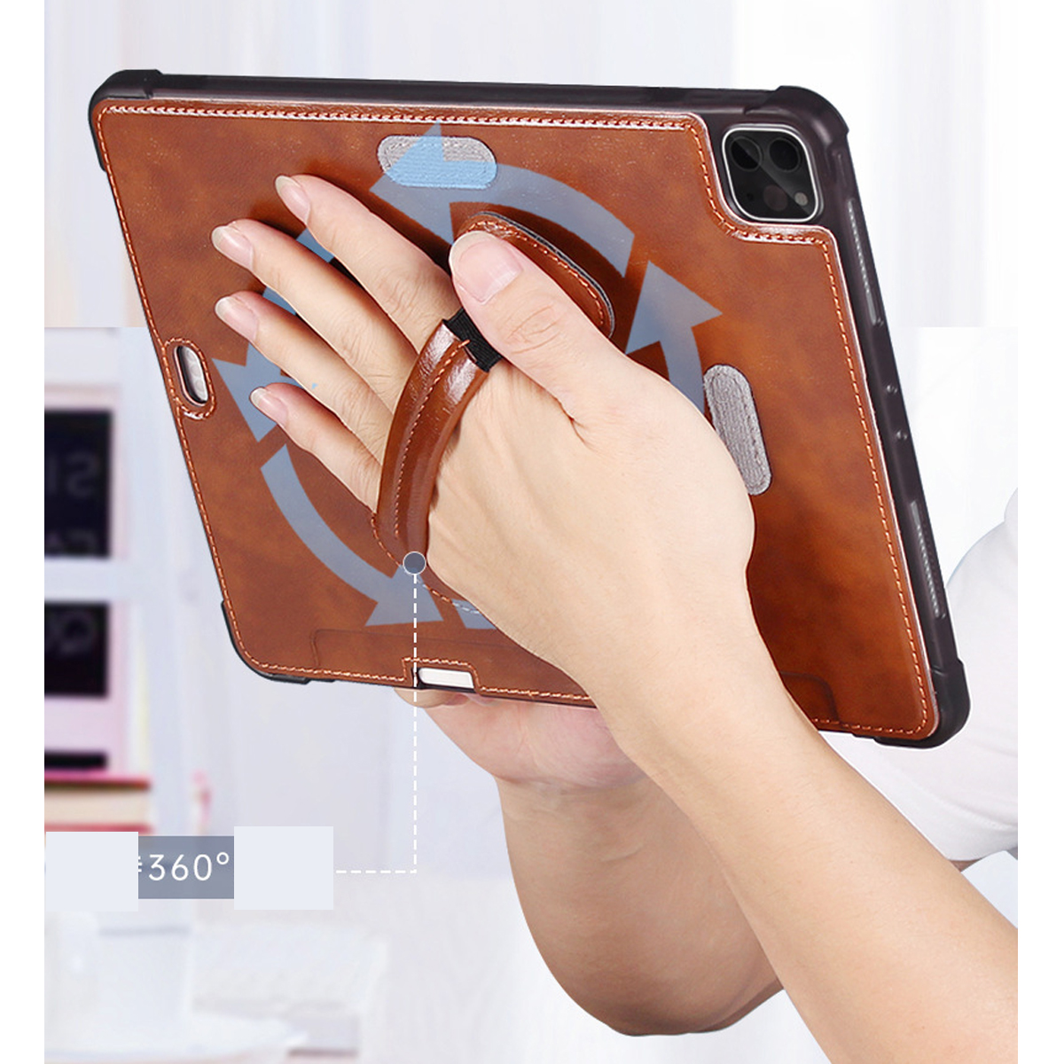 Tablet Leather Wallet Case with Handle 3