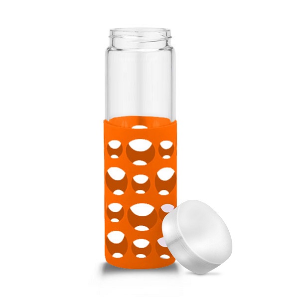 20 oz Silicone Round Cutouts Glass Bottle 26