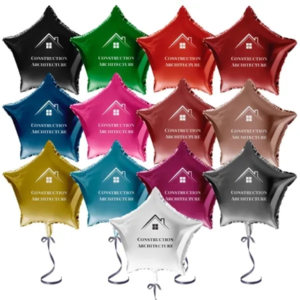 18" Star-Shaped Mylar Balloon 1 Color 1 Side