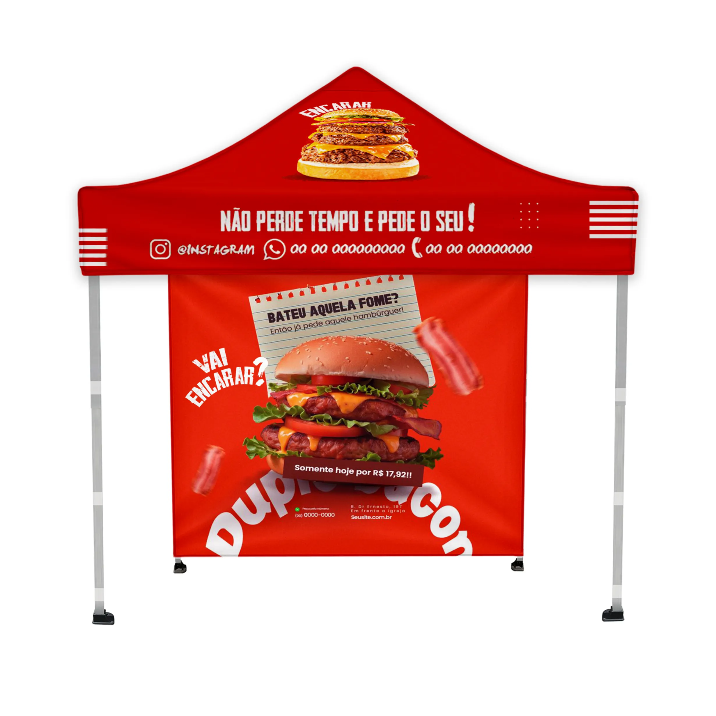 10'x10' Tent Canopy with frame and one full wall 6