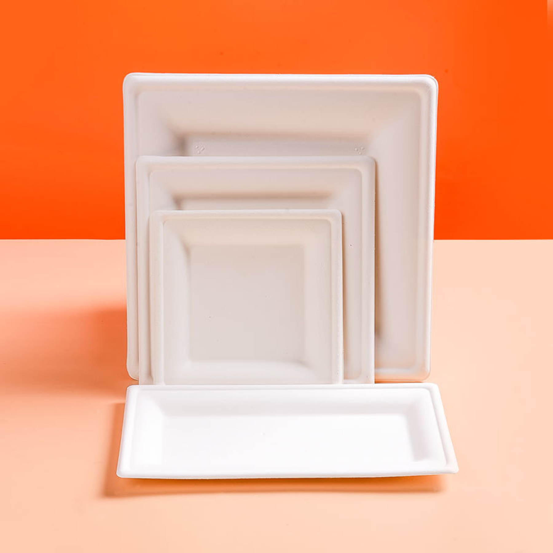 10 Inches Compostable Bagasse Food Square Tray 3
