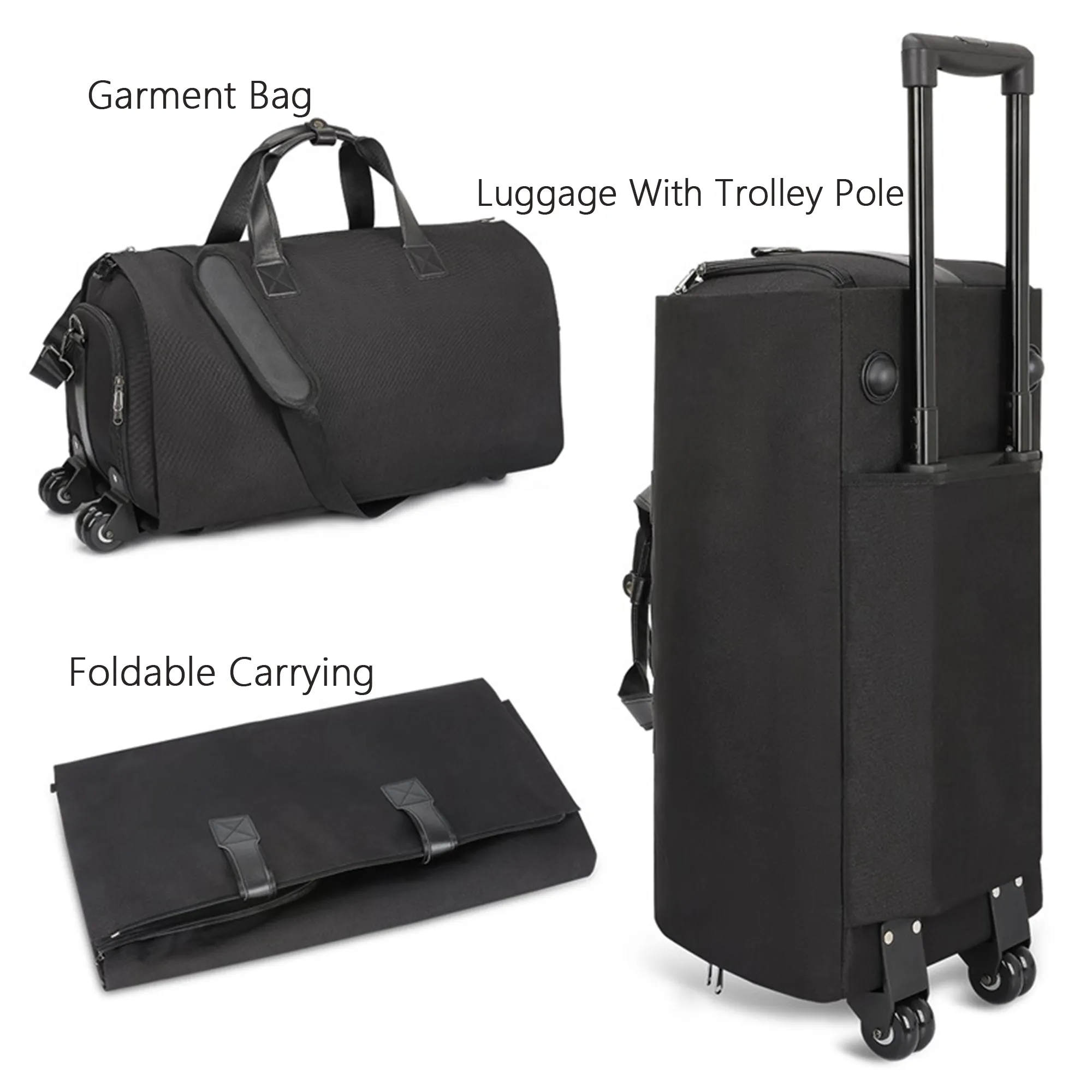 46 L Large 2 In 1 Heavy Hanging Garment Suitcase Duffel Bags 11