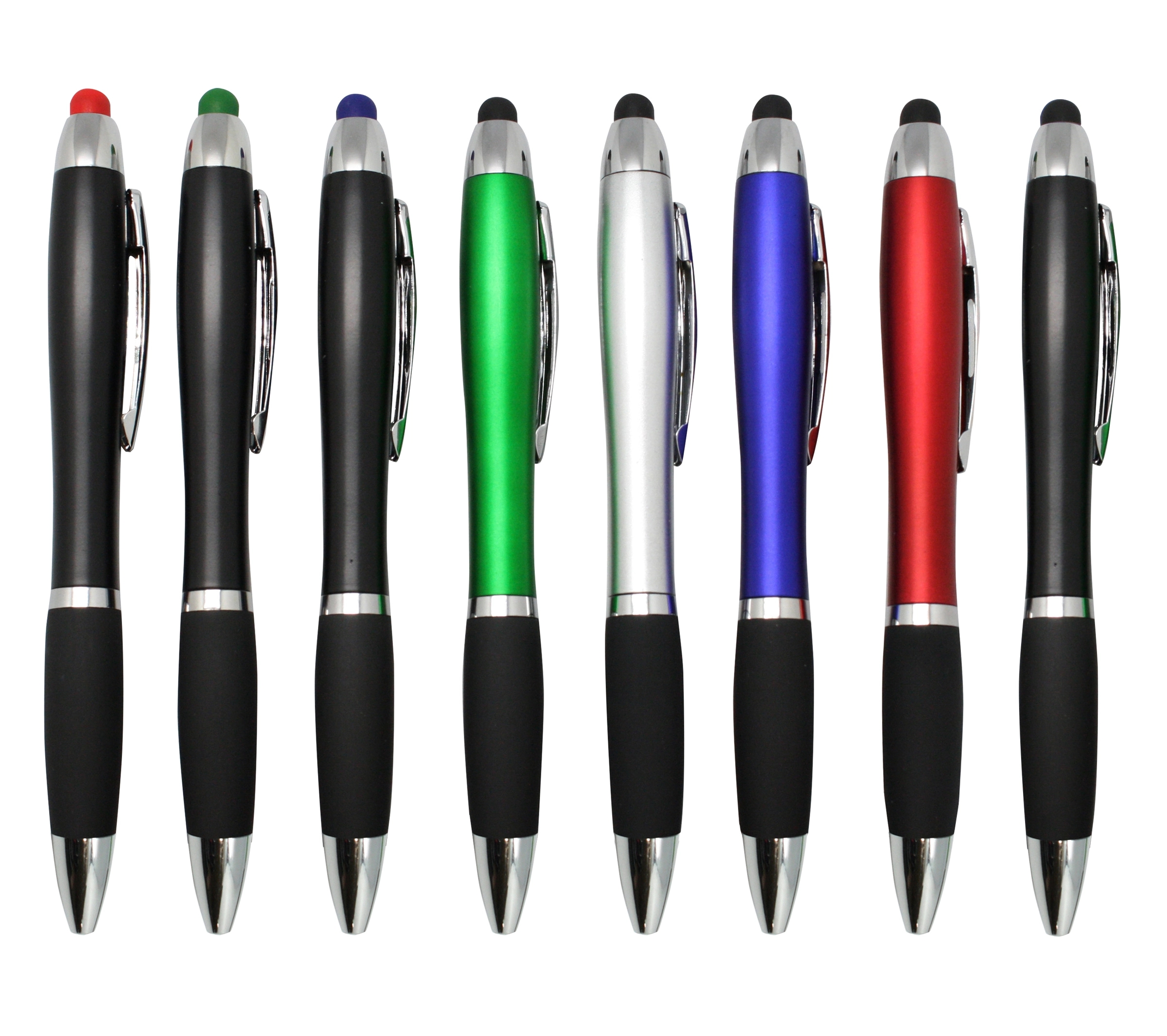 Curvy Plastic Stylus Pen w/Light UP Engraving 9