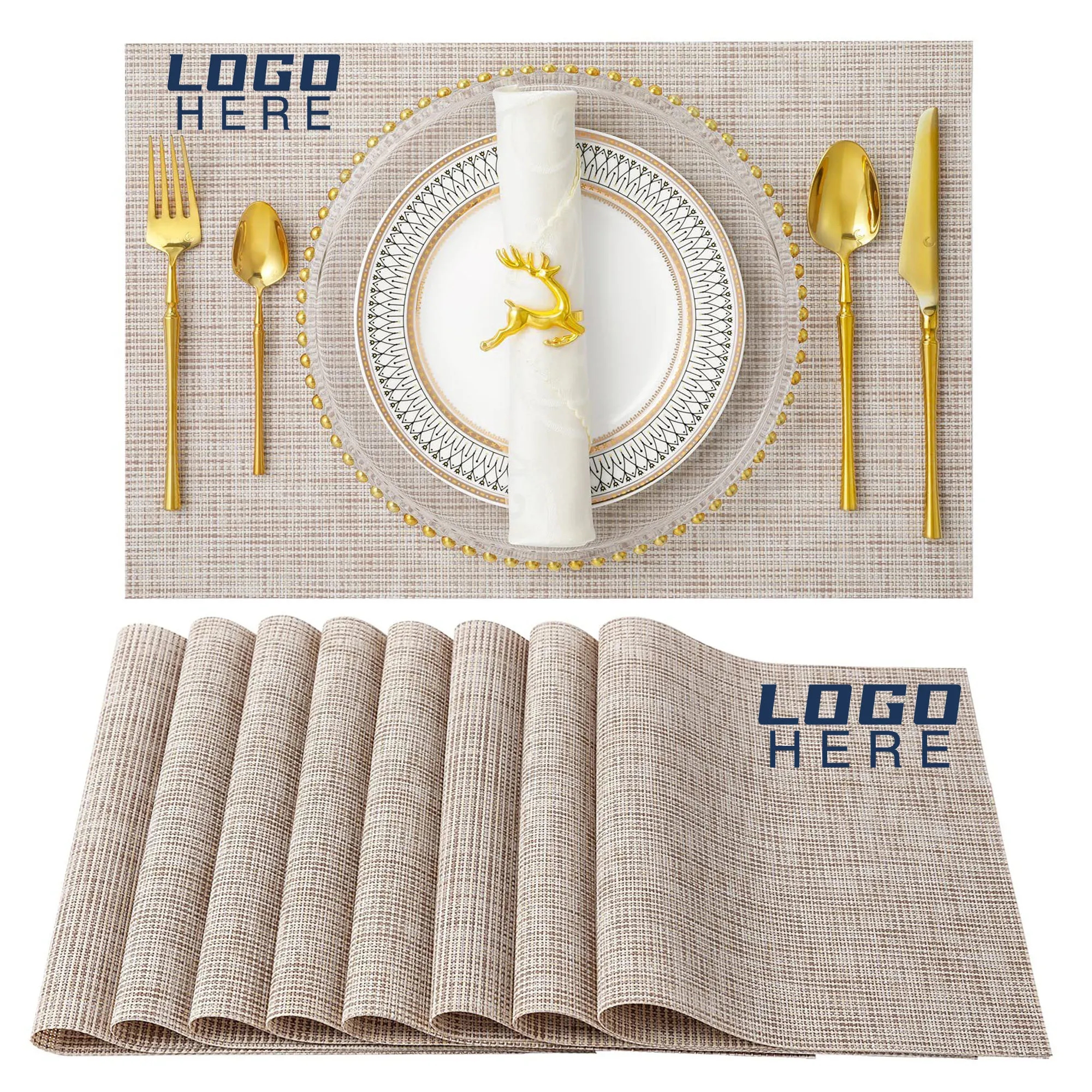Washable Family Restaurant PVC Placemat MOQ50pcs