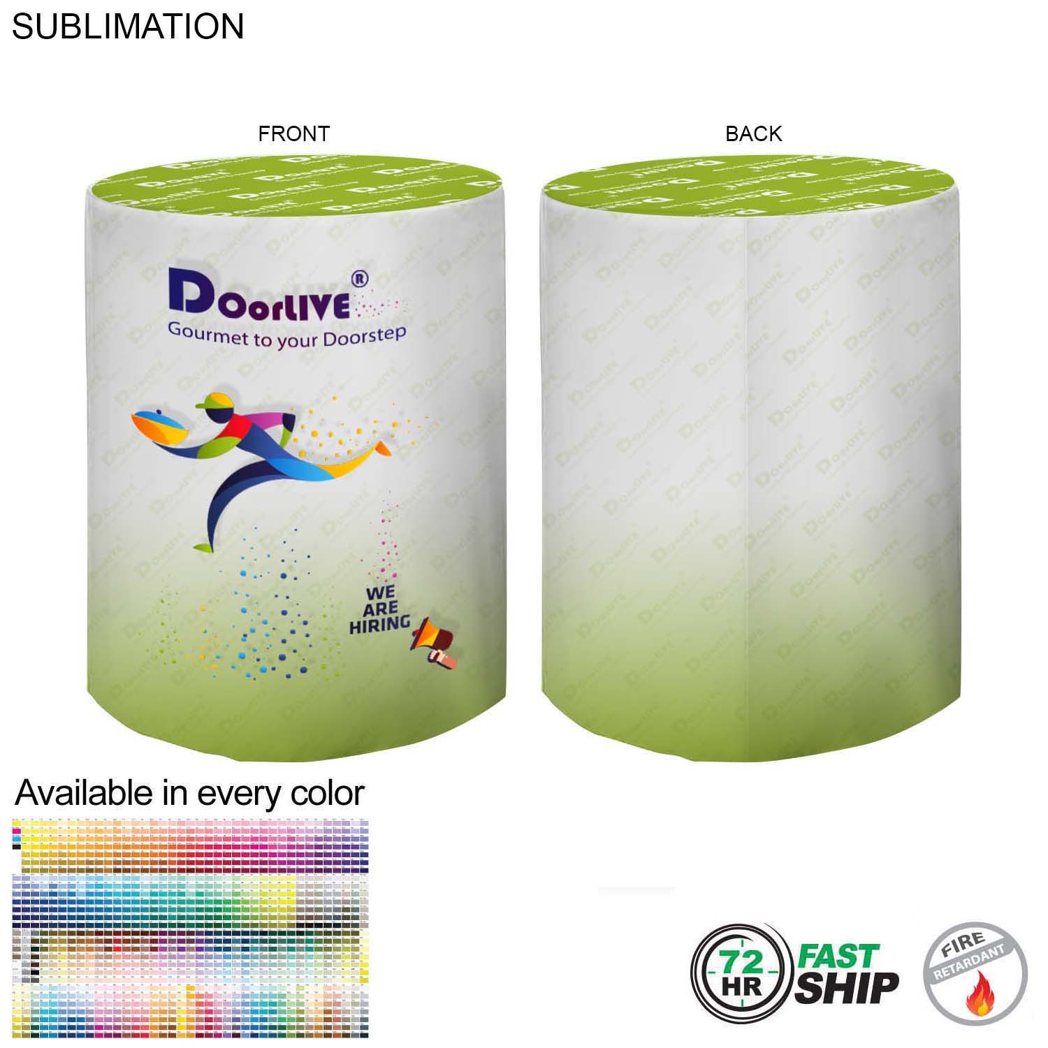 72Hr Fast Ship - Sublimated Round Fitted Cruiser Table Throw, Sublimated all over 2