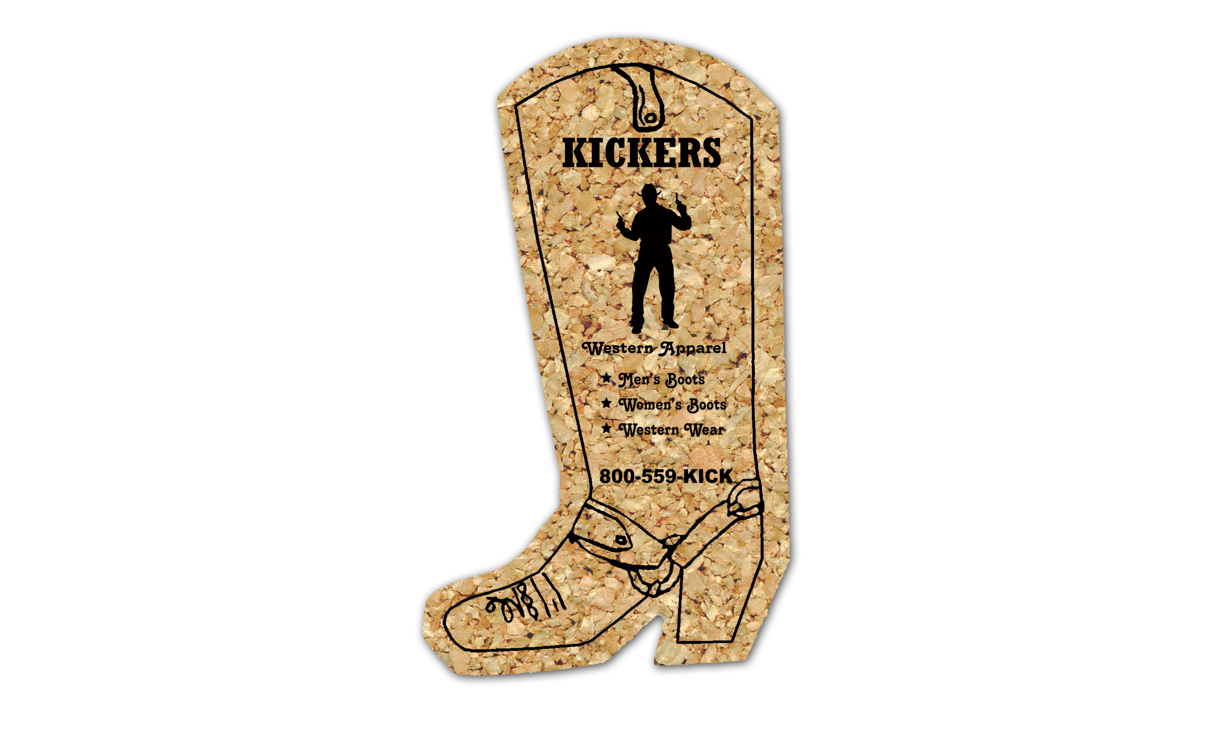 Cowboy Boot Cork Coaster 2