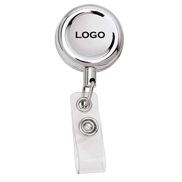 Round Retractable Metal Badge Reel Holder-Gold/ Silver 4
