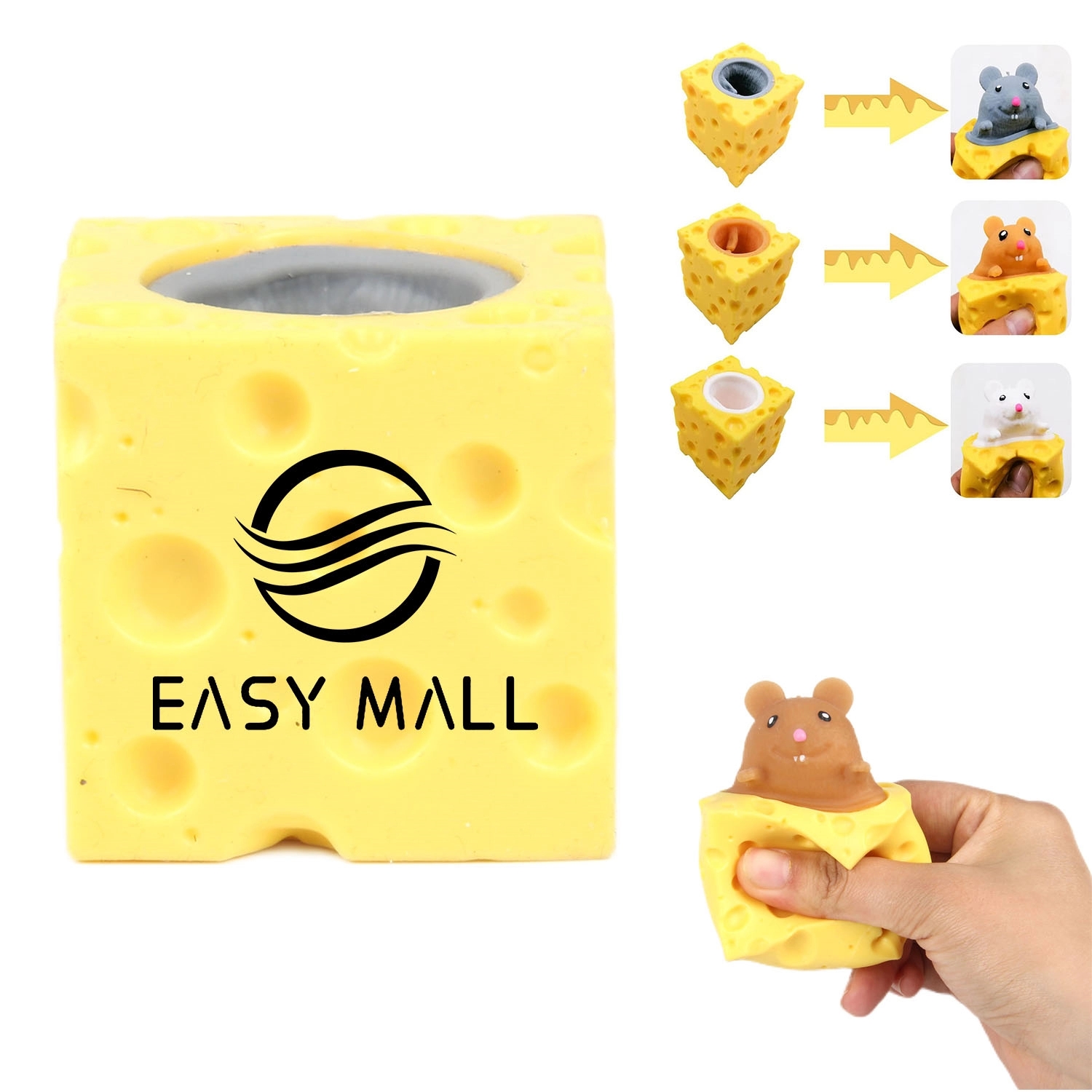 Mouse In Cheese Cup Squishy Balls Sensory Fidget Toys 2