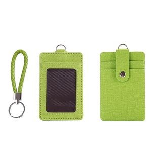 Key Ring PU Leather 2 Pockets Card Holder 18
