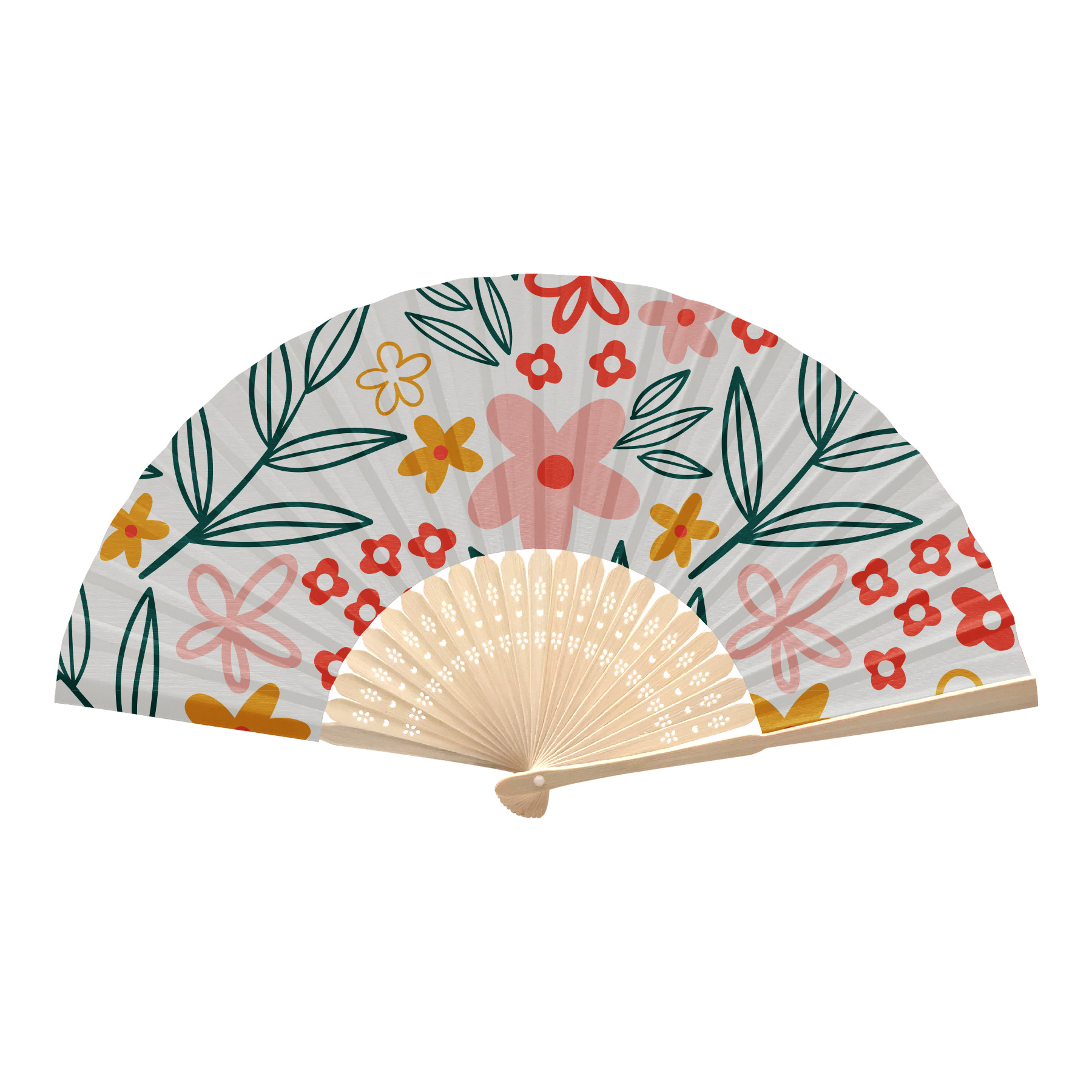Bamboo Handle Folding Fans 9