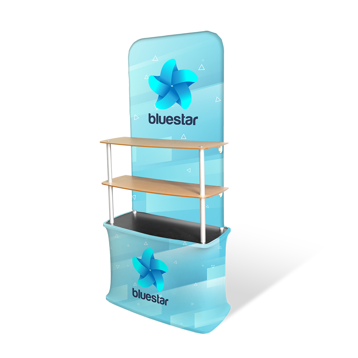 Straight Display w/3 Shelves- 36"w x 79"h - One Side Imprint - FABRIC ONLY