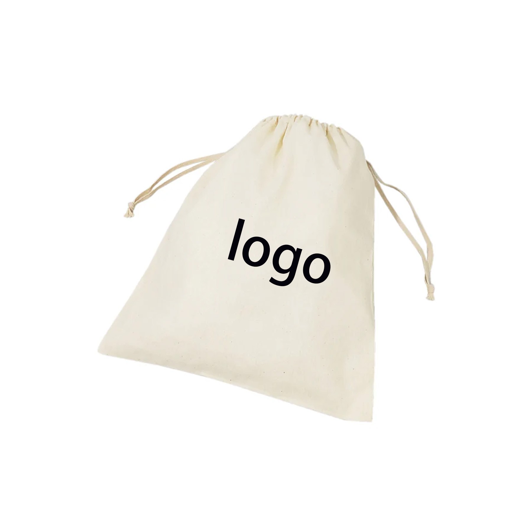 White Canvas Bag With Drawstring 1