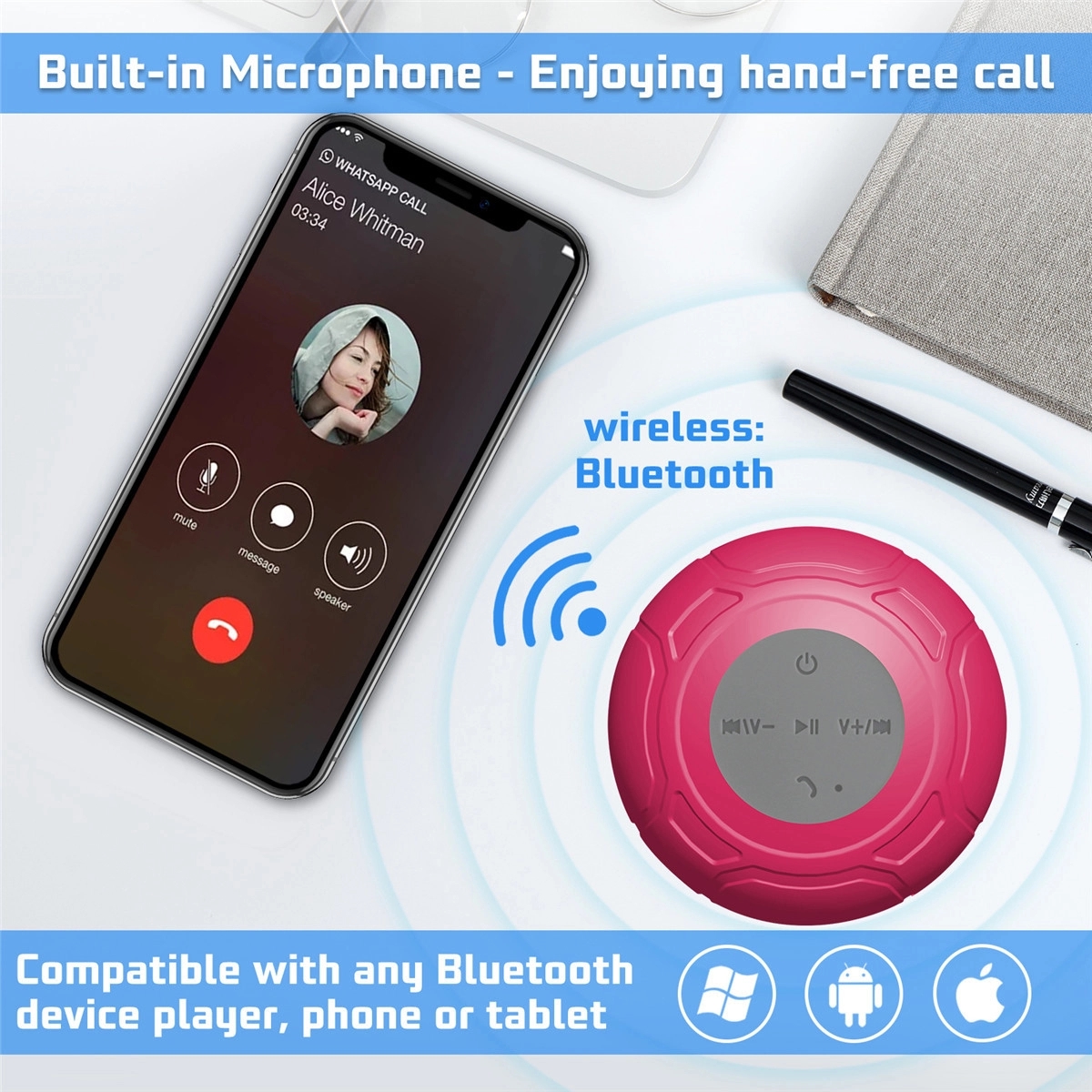 Waterproof Bluetooth Shower Speaker 13