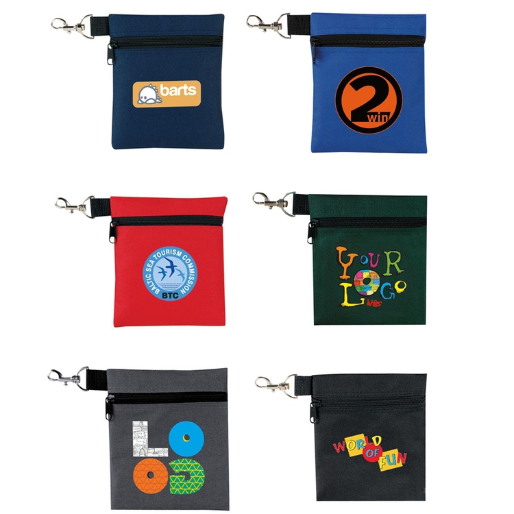 Polyester Golf Tee Zippered Pouch 2