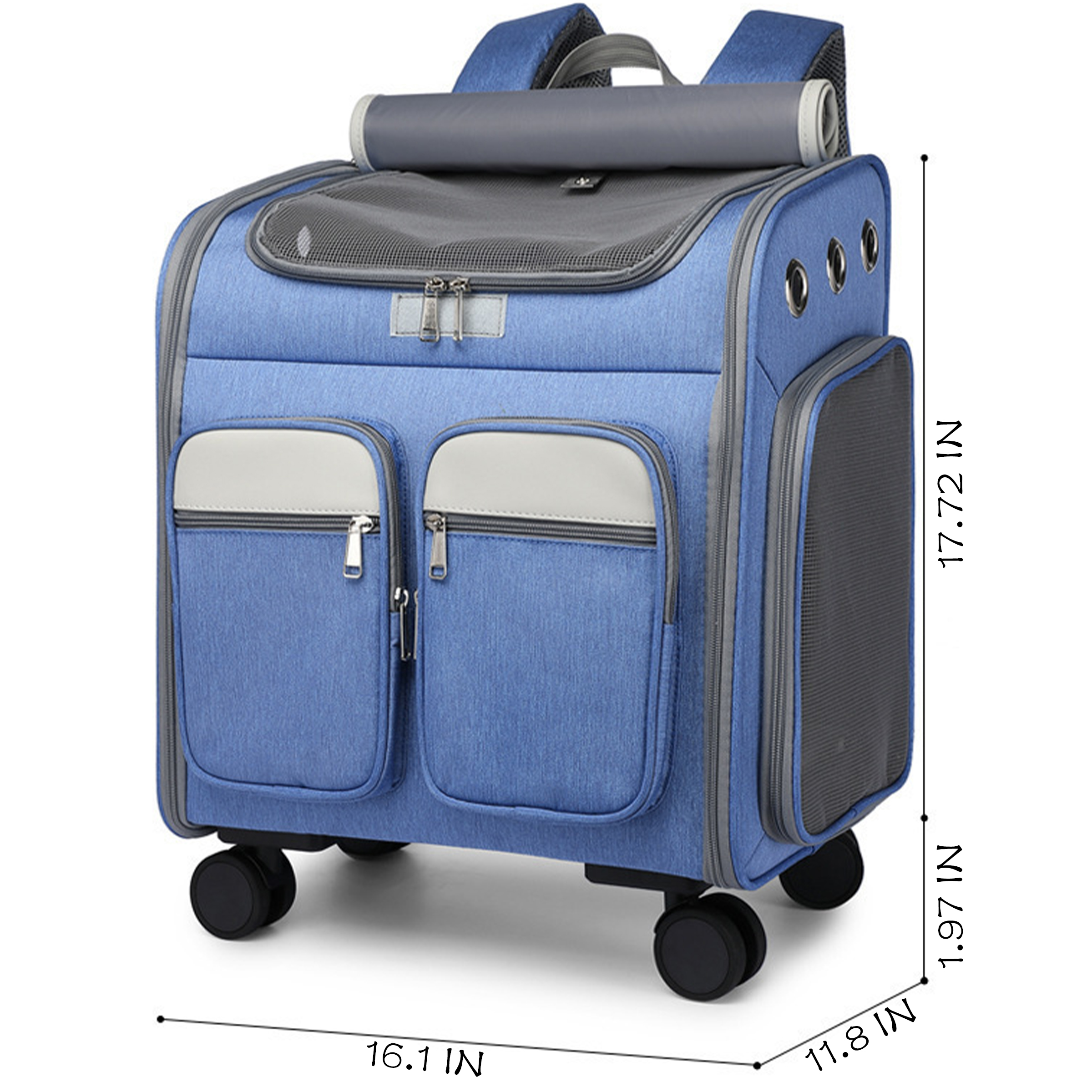 Nylon Large Capacity Pet Swivel Wheel Luggage 5