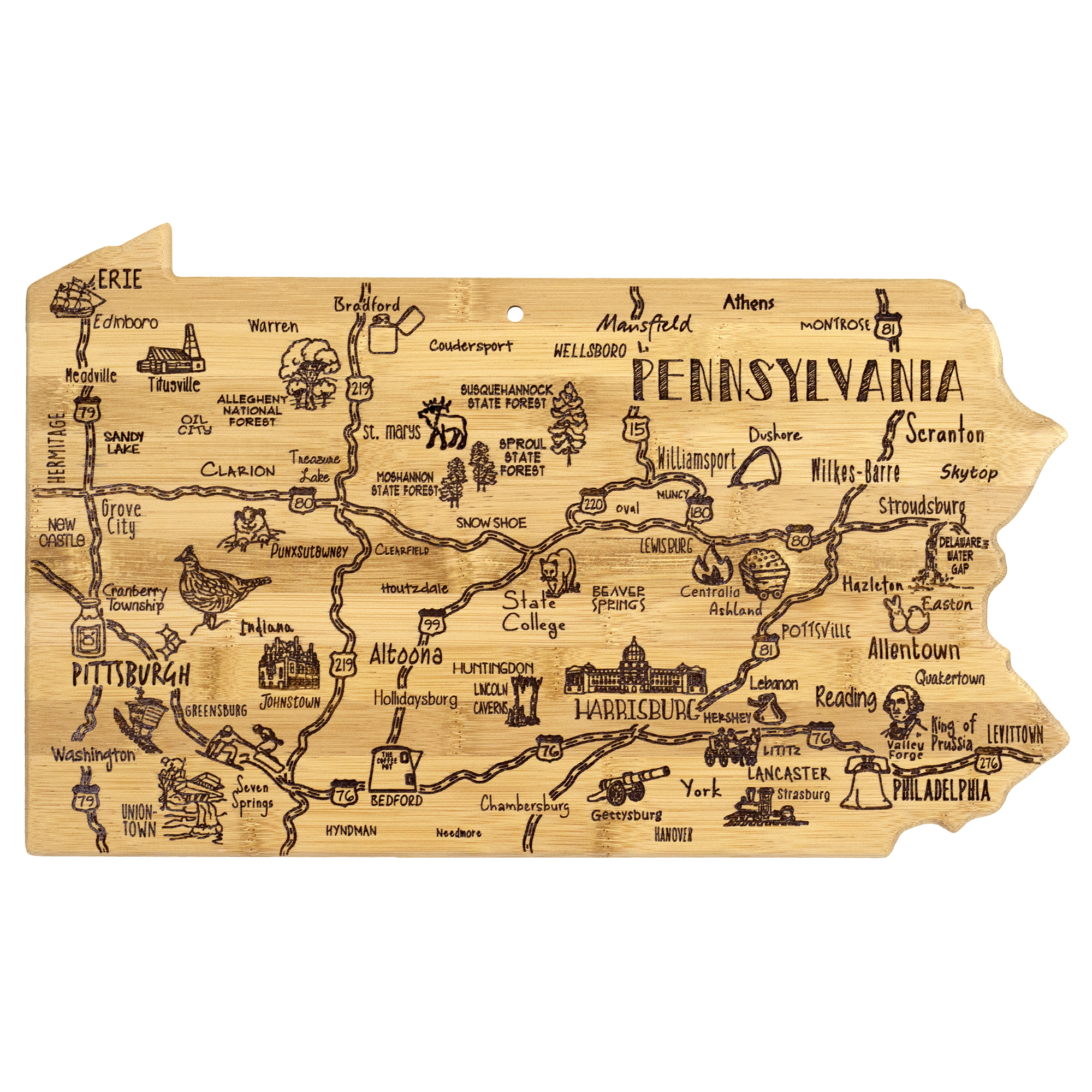 Destination Pennsylvania Cutting & Serving Board 6