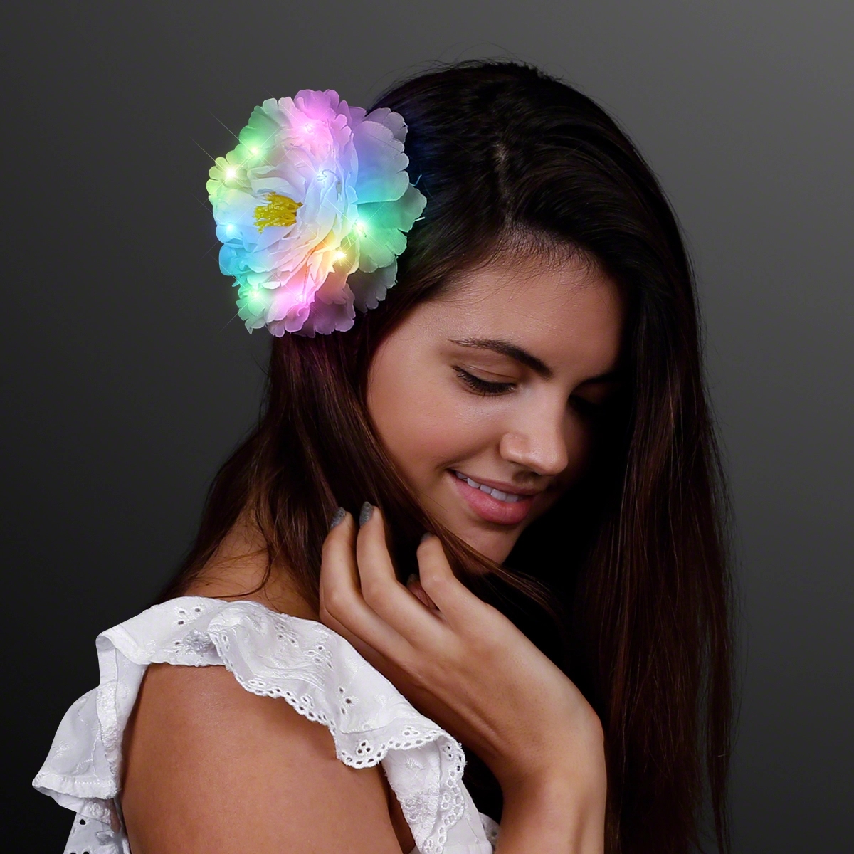 Big Bloom Hair Flowers LED Clips 3