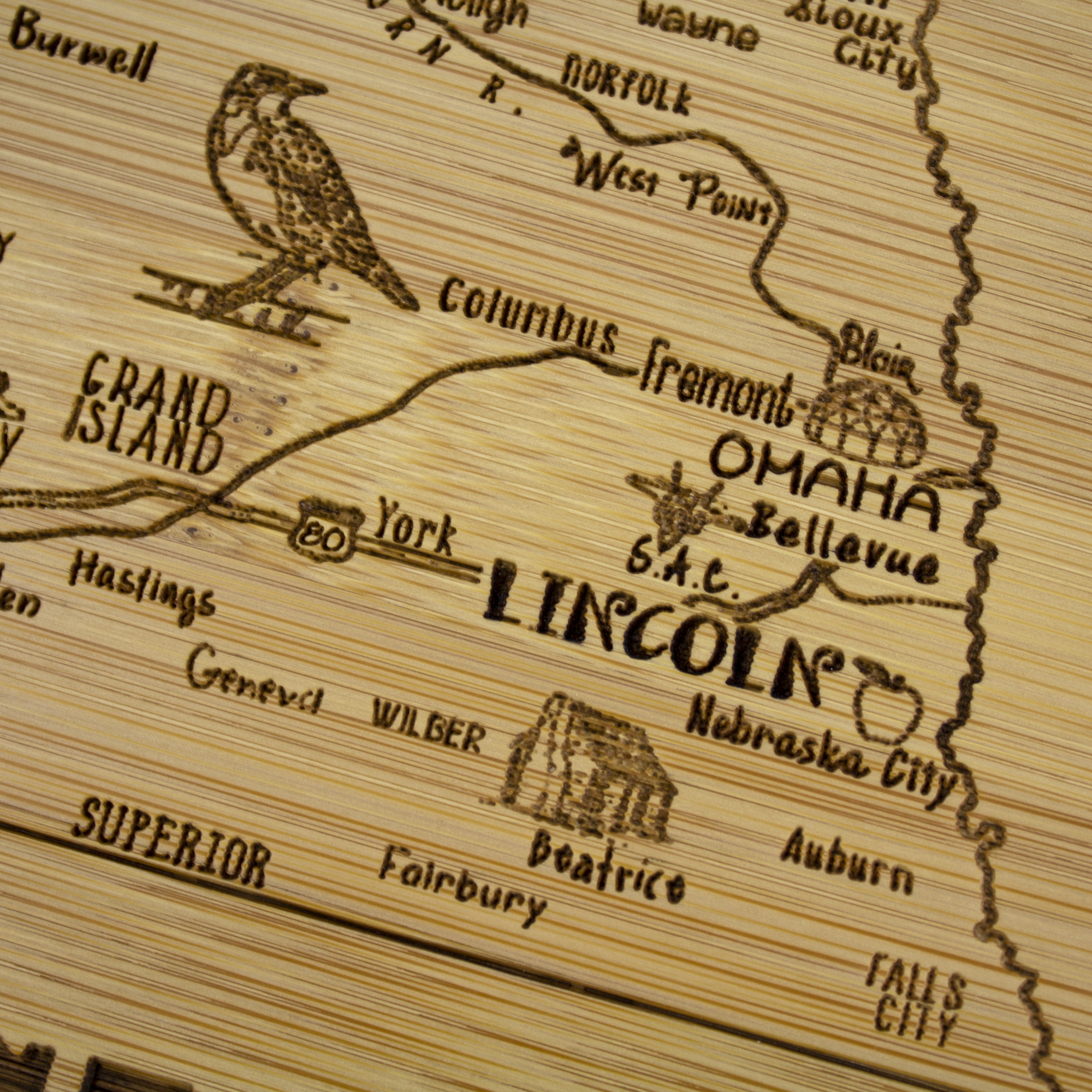 A Slice of Life Nebraska Serving & Cutting Board 5