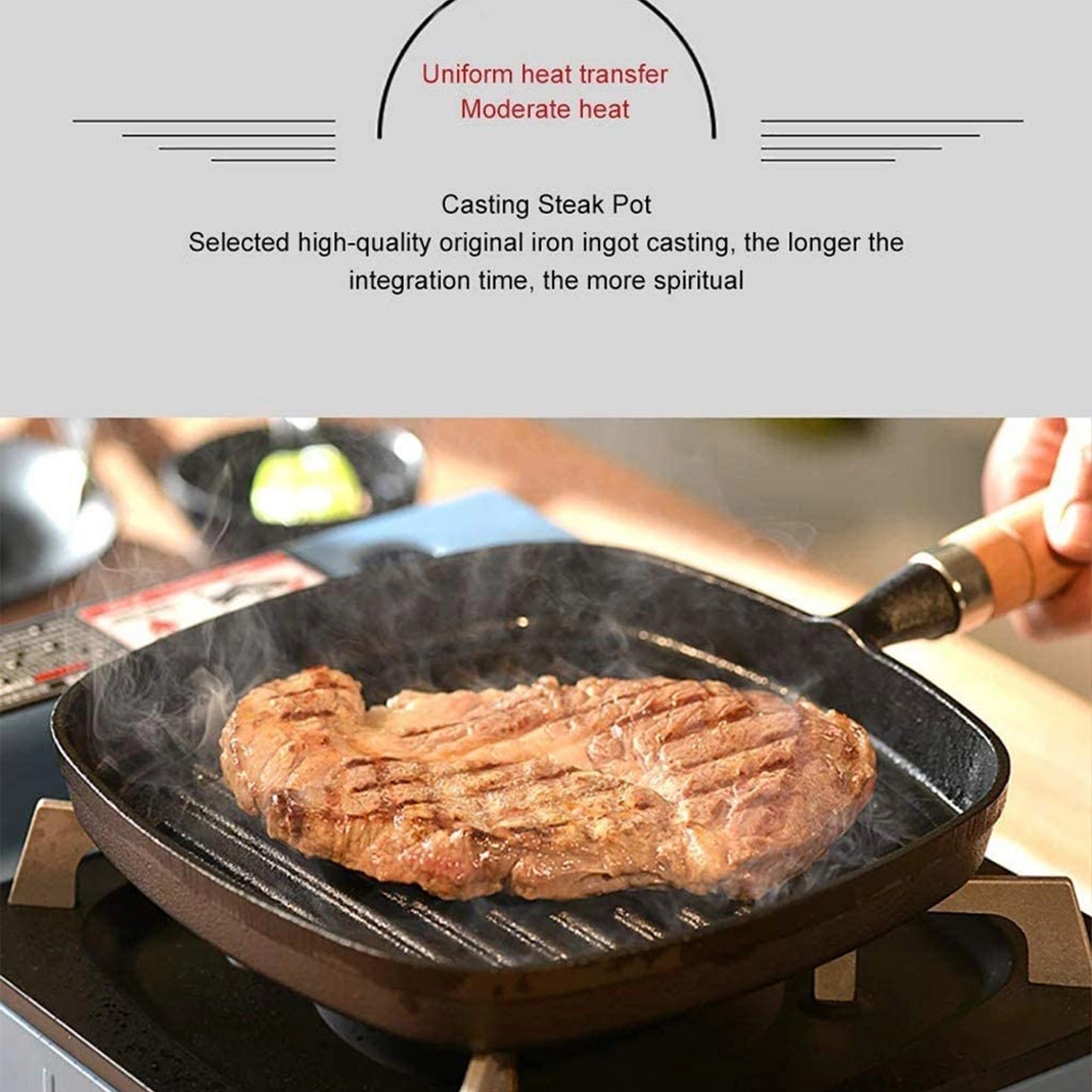 Household Frying Pan With Wooden Handle 4