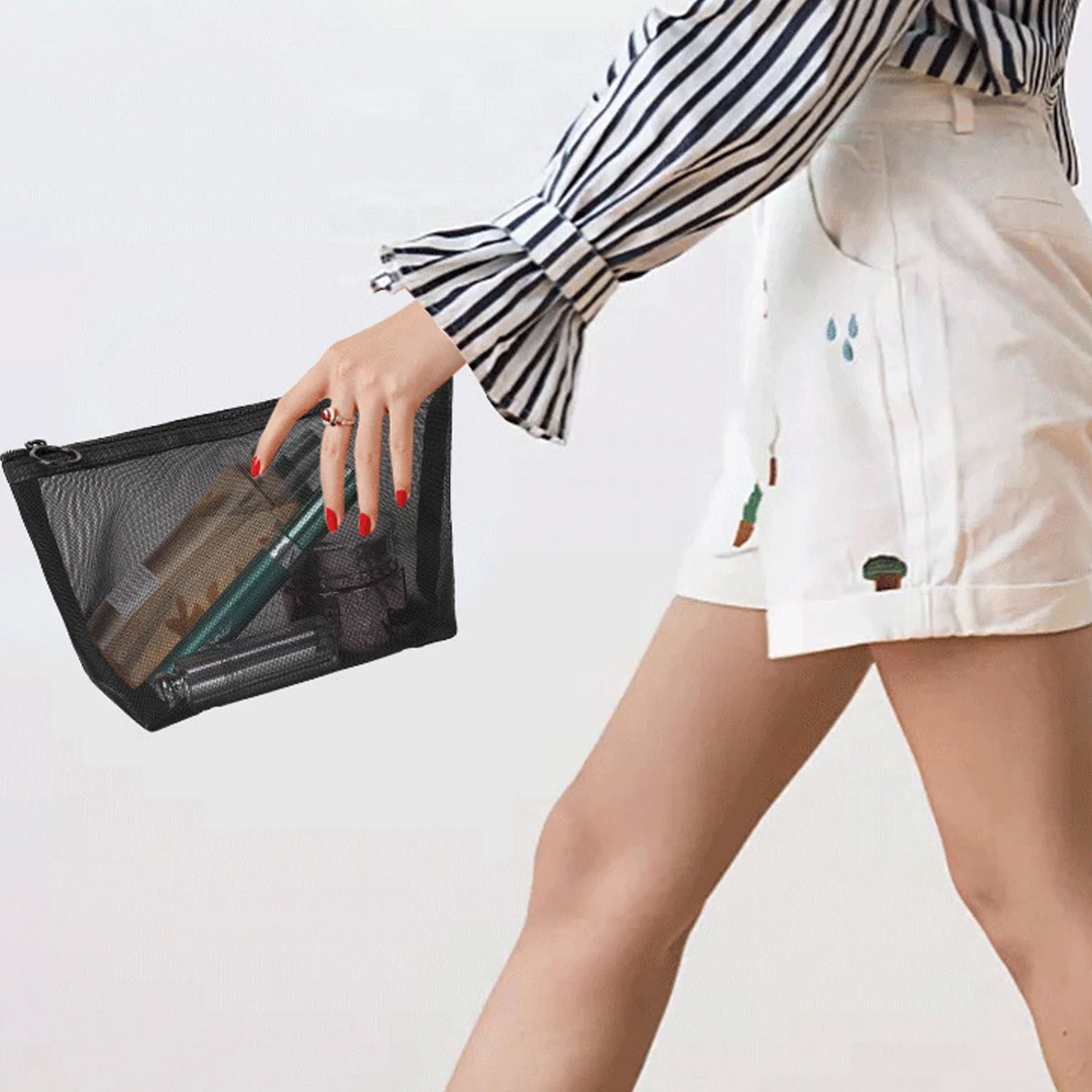 3 Pcs Nylon Mesh Cosmetic Bag 3