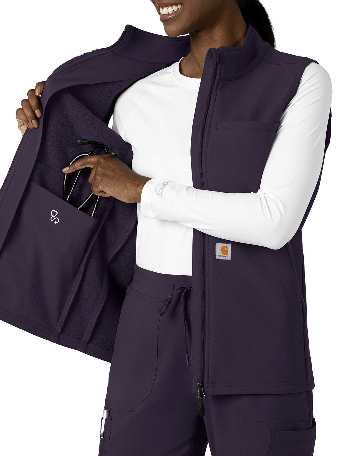 Carhartt Scrubs - Rugged Flex Peak - Women's Four-Pocket Bonded Fleece Vest 14