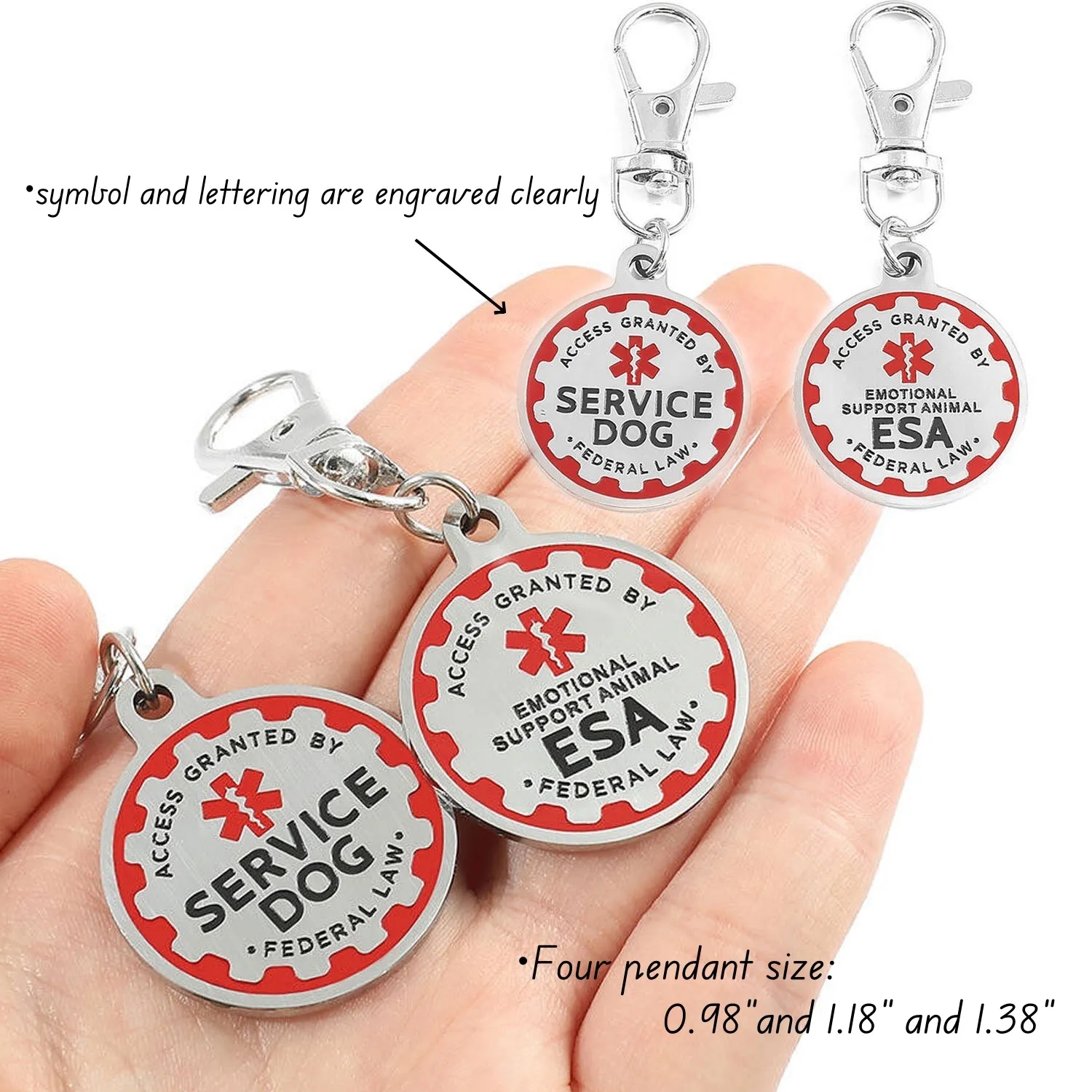 Custom Servcie Dog Tag Animal Pet ID with Alert Symbol 3
