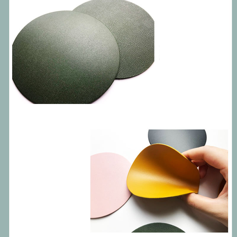 PU Leather Round Cup Coasters 6
