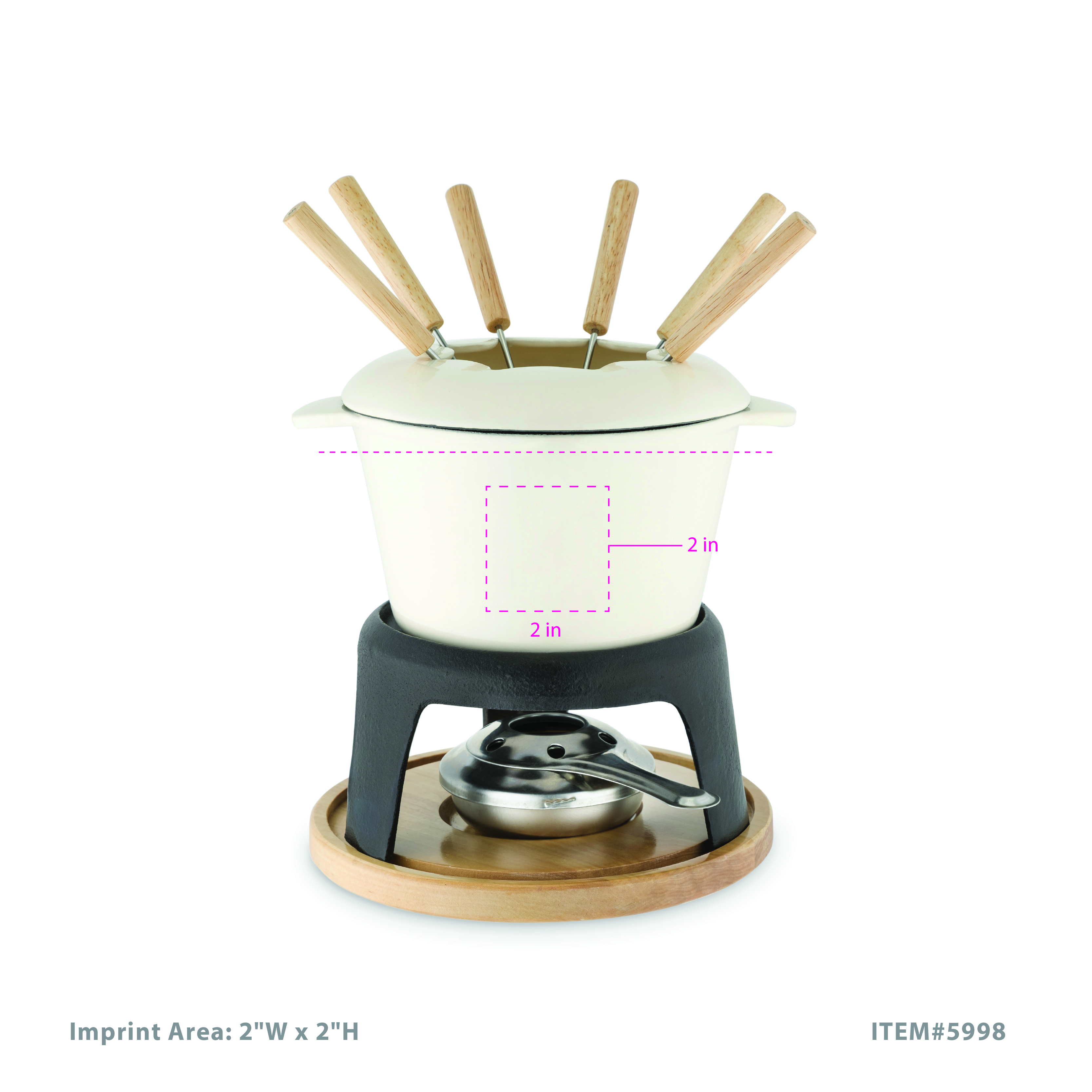 Twine Living® Cast Iron Fondue Set 7