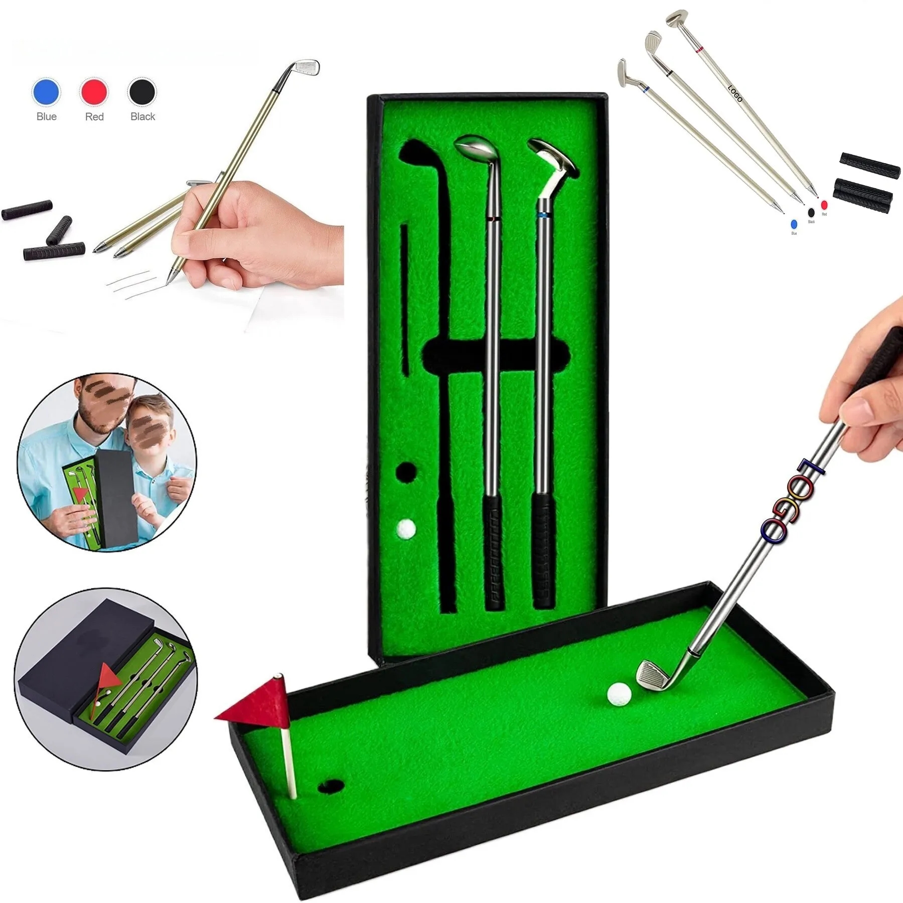 3Pcs Golf Clubs Ballpoint Pen Set Cool Stuff 4