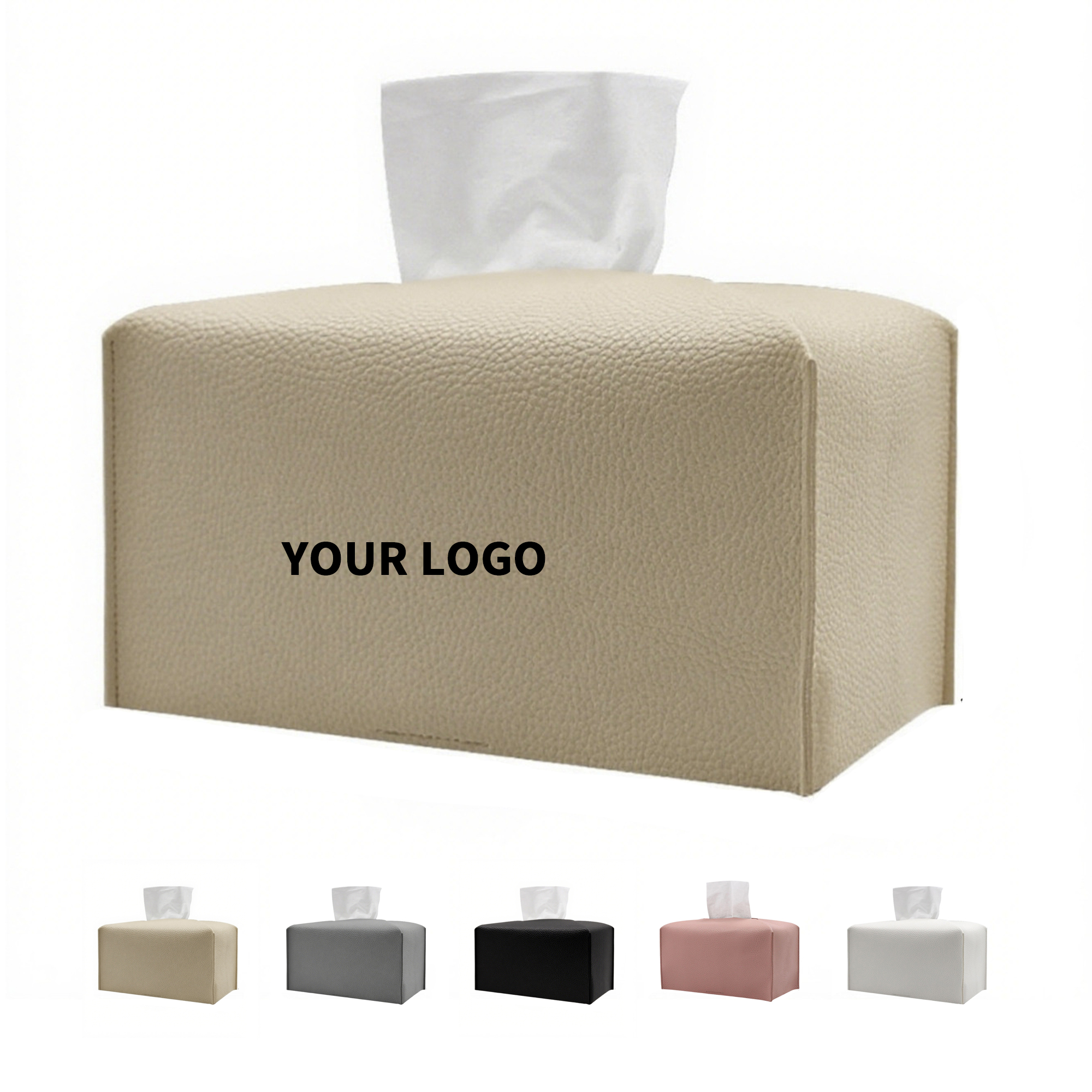 PU Tissue Box Cover 9.44" Length x 4.92" Width x 4.92" Height 7