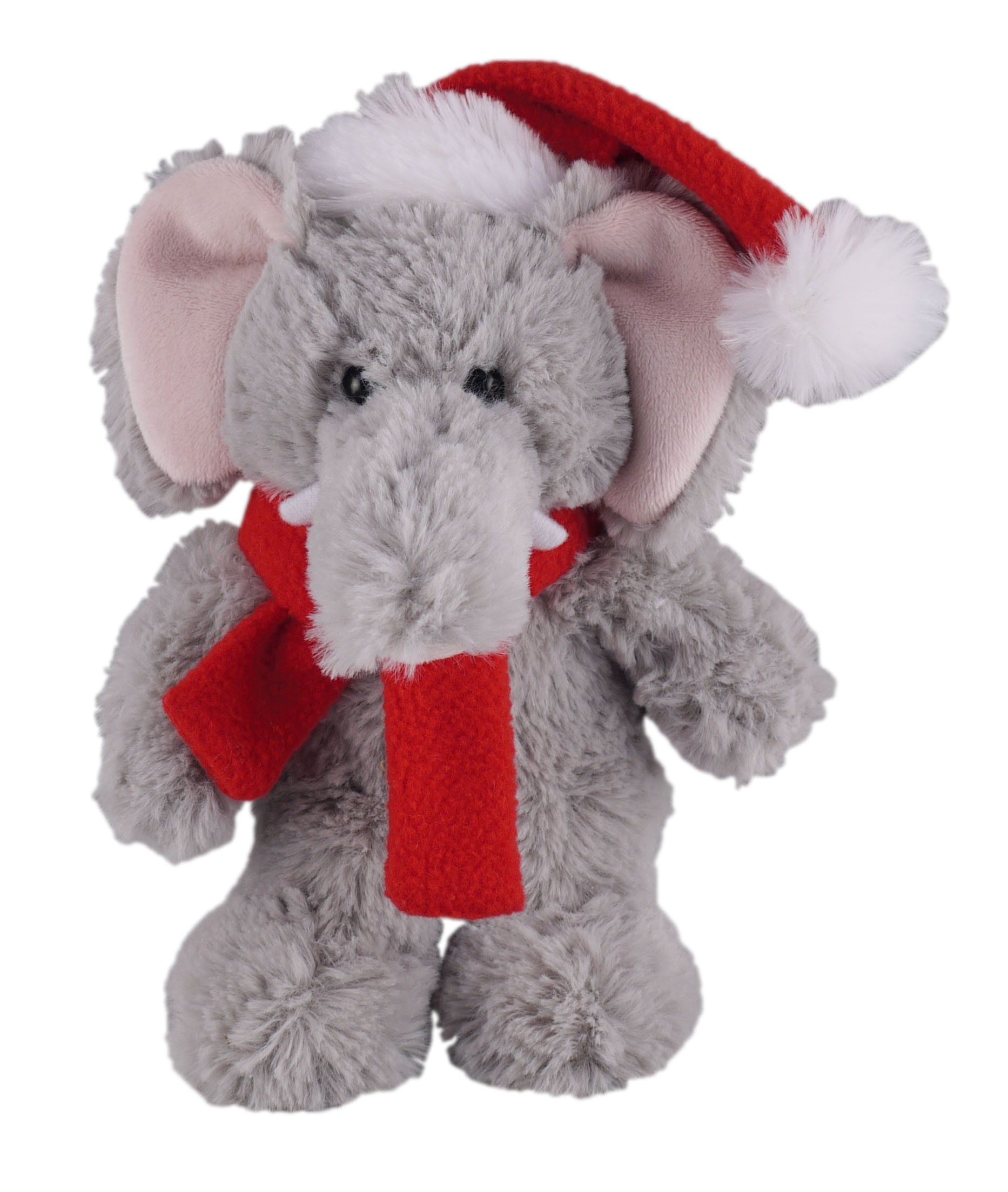 Soft Plush Stuffed Elephant with Christmas Hat and Scarf 1
