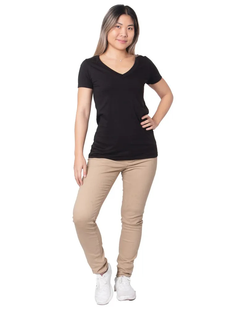 Women's Fine Jersey V-neck 2