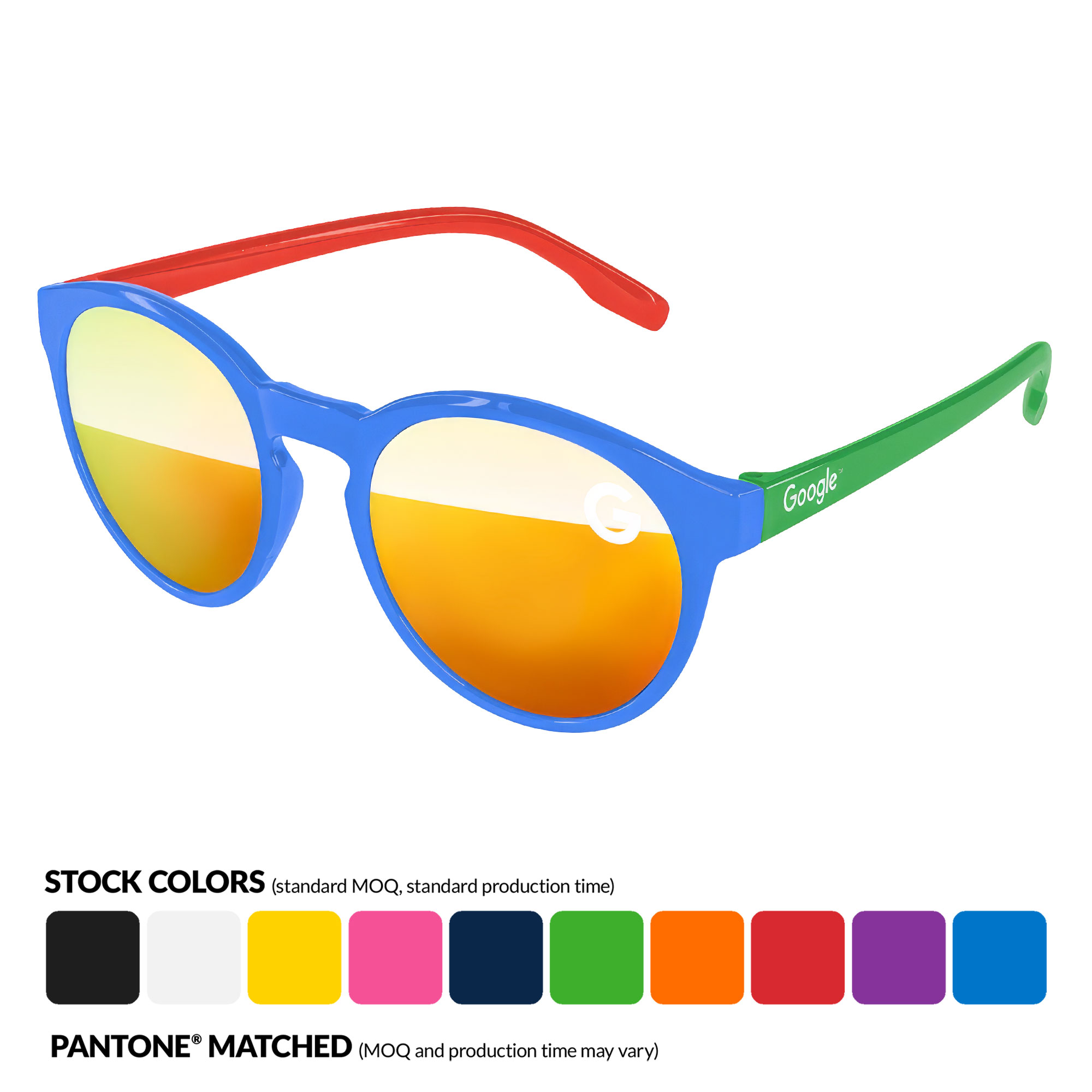 Vicky Mirror Sunglasses w/ 1 Color Lens 3 Tone & Temple Imprint 12