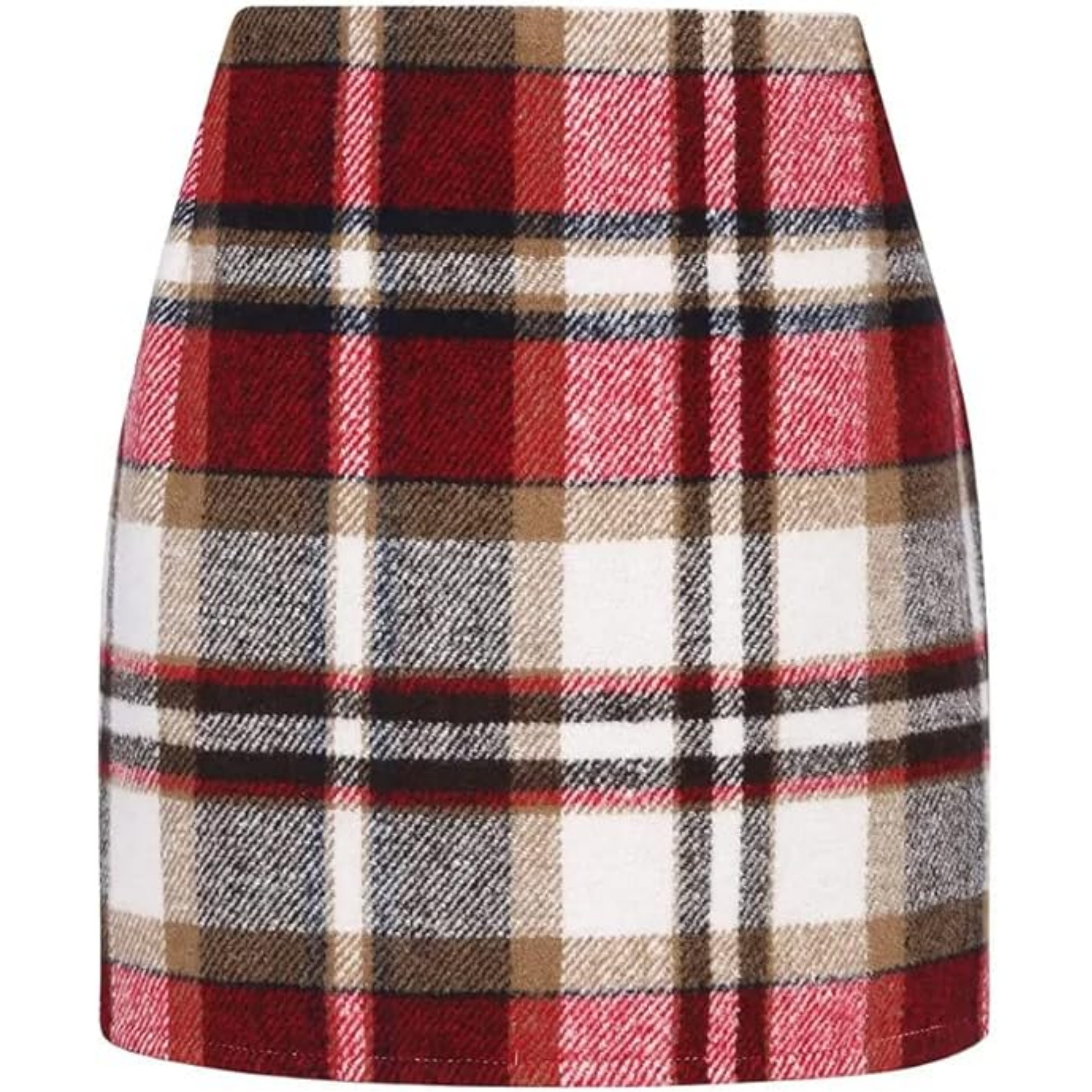 Womens Wool Plaid Mini Skirt 30
