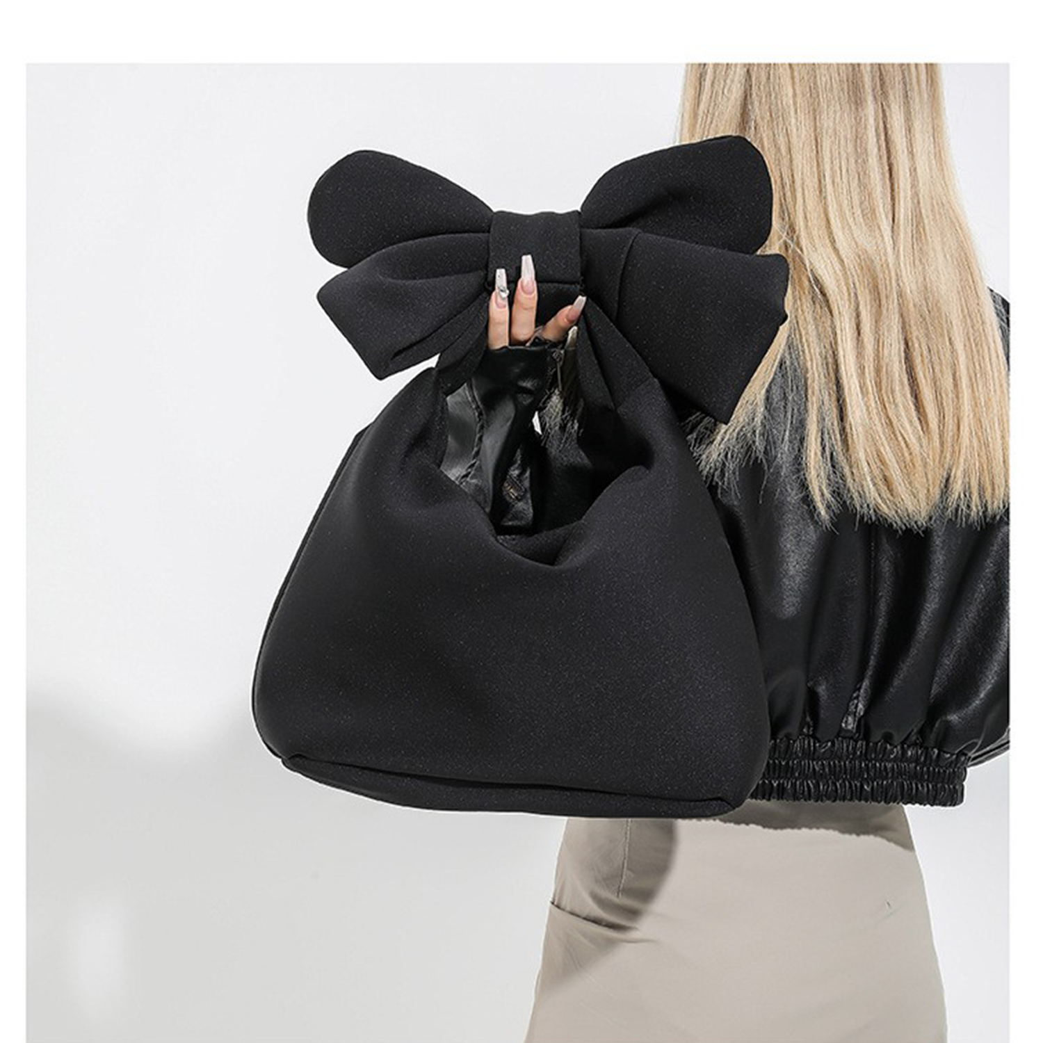 Oxford Large Capacity Bow Tie Tote Bag 6