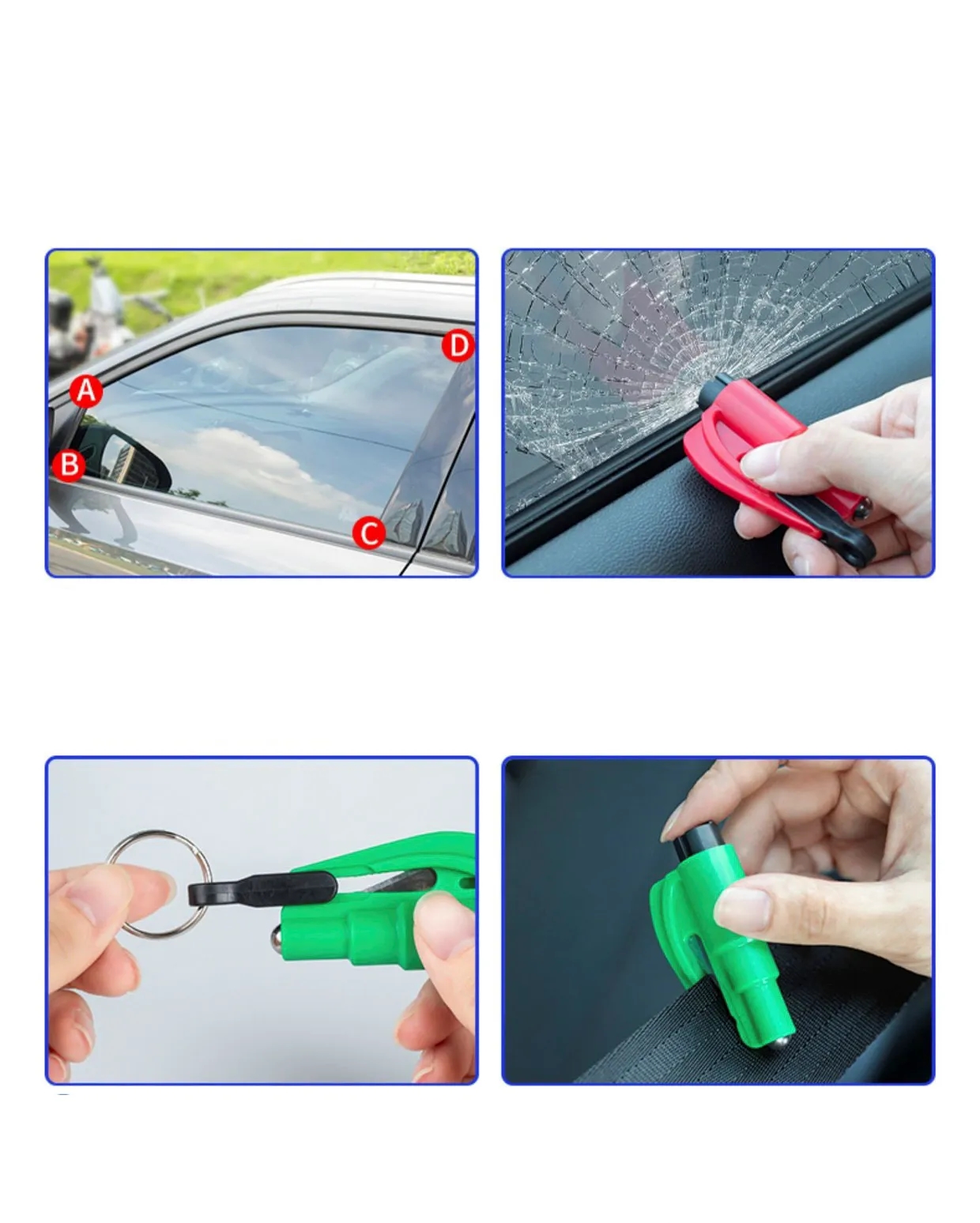 2-in-1 Car Window Breaking Life Saving Hammer 4