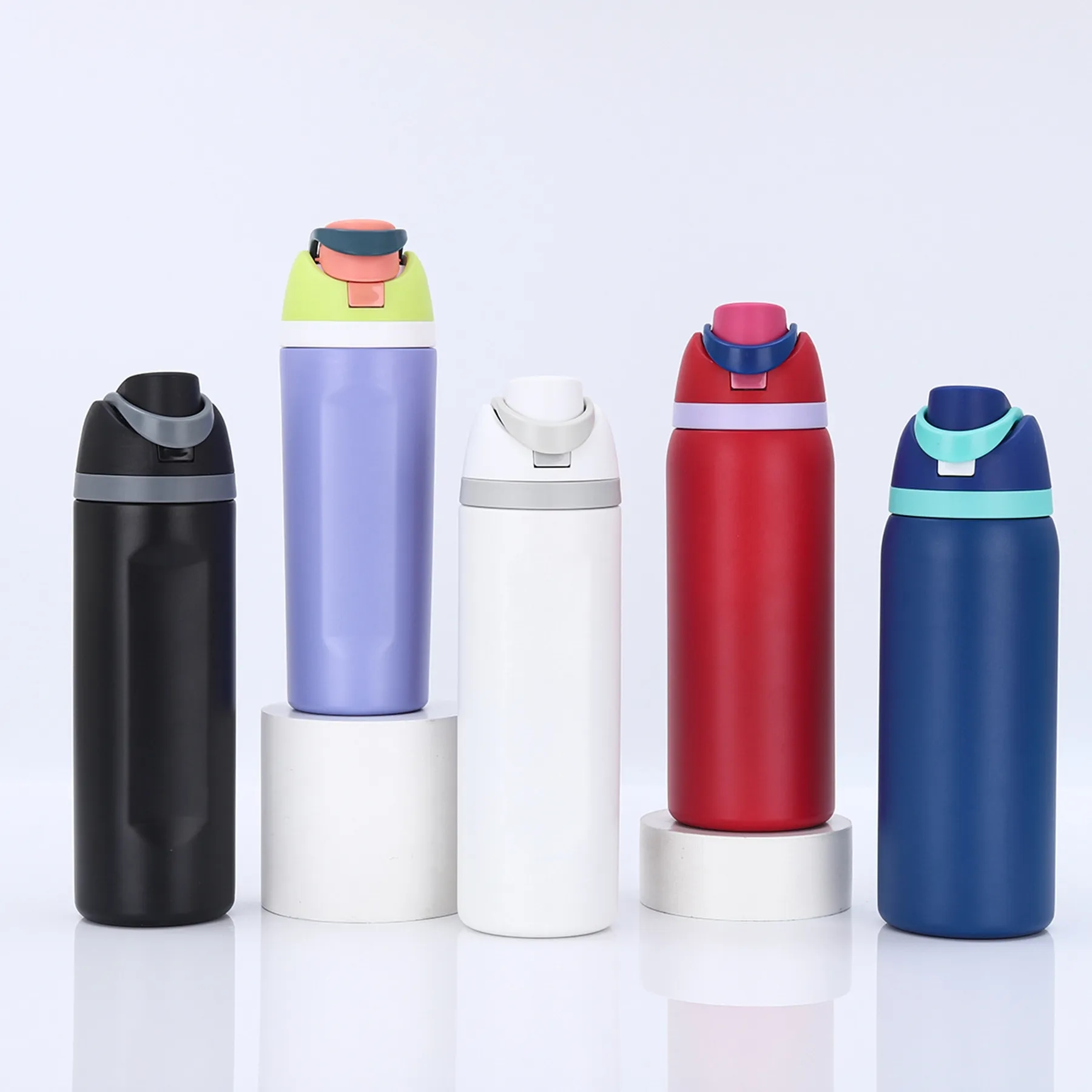 16 Oz. Leak Proof Spout Lid Water Bottle with Straw 12