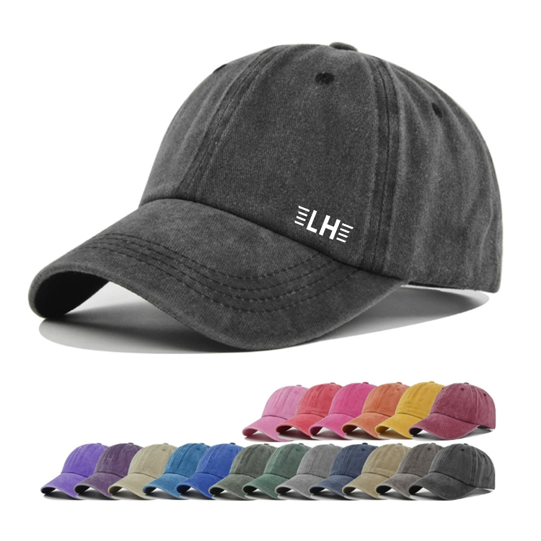 Washed Plain Baseball Cap 2