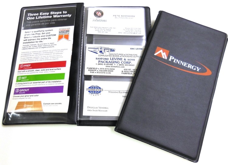 Business Card Organizer W/ 48 Card Capacity in Clear pockets. 2