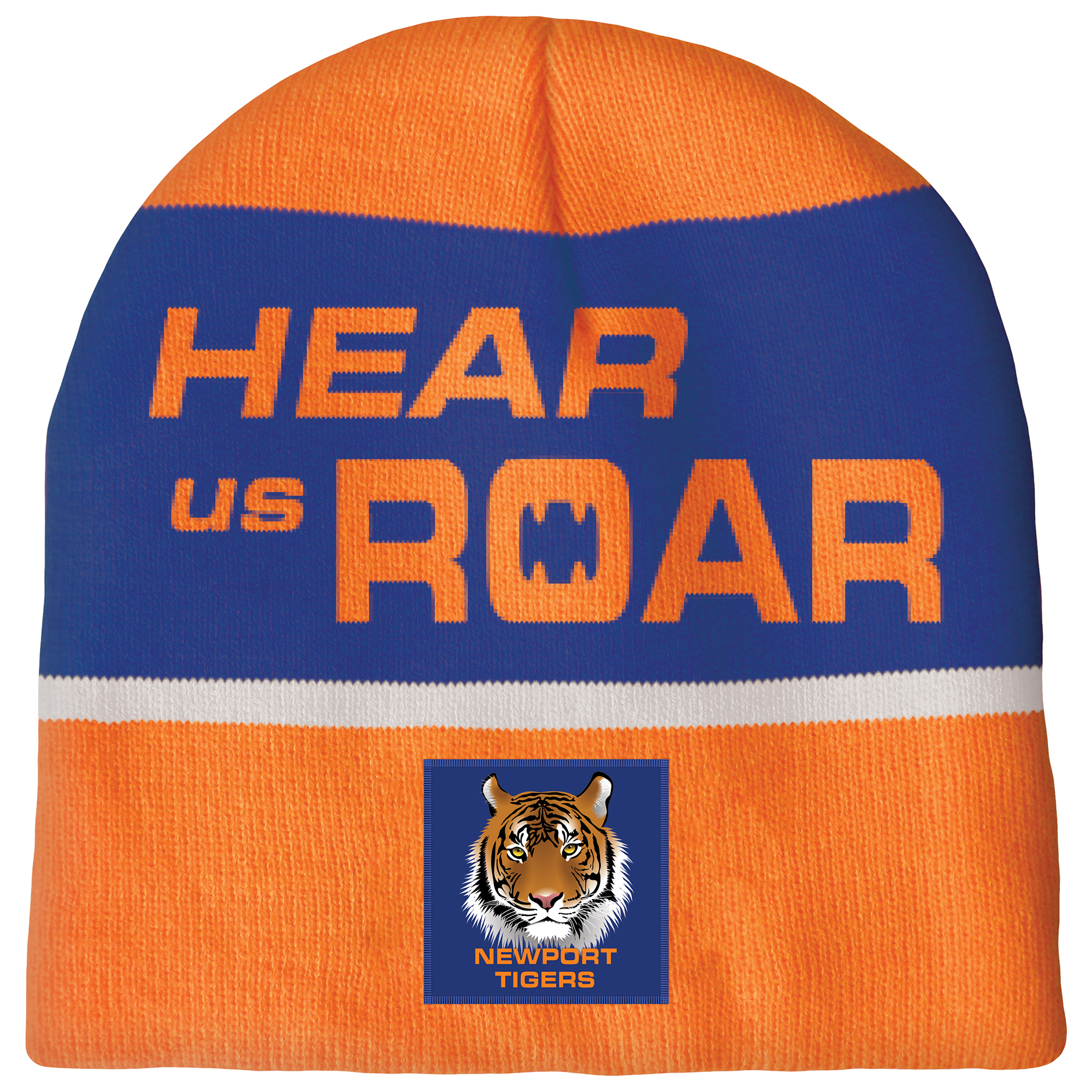 Knit Beanie with No Pom and No Cuff (Printed Logo) 9
