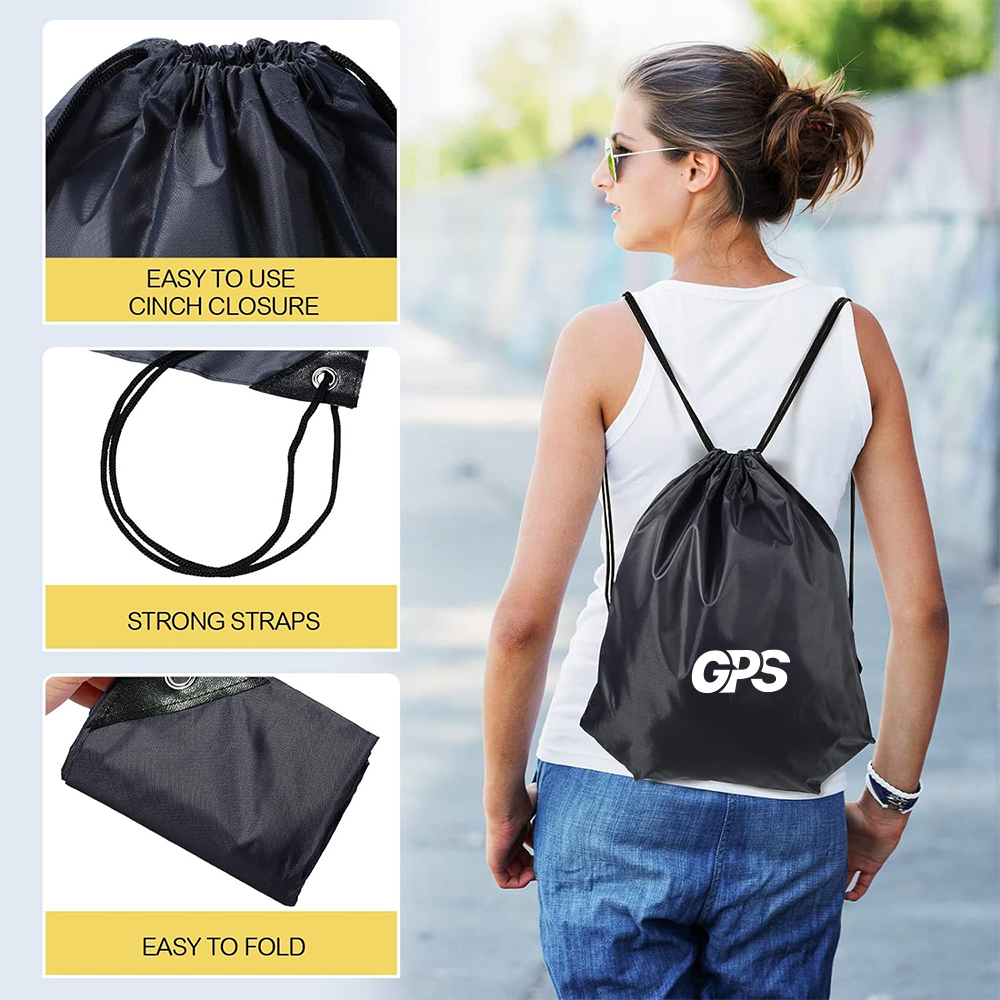 Customized Polyester Patterned Drawstring Backpack 3