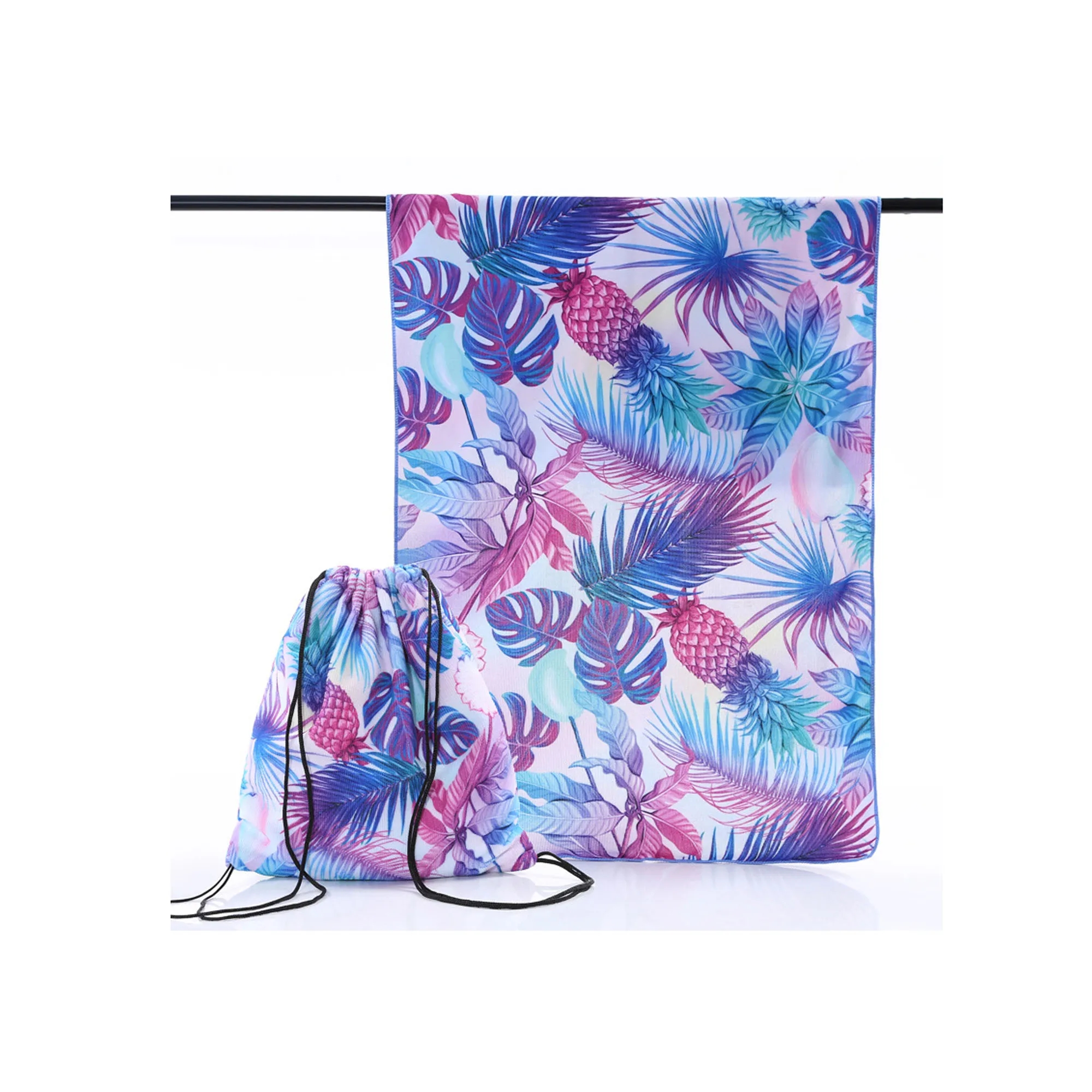 2-in-1 Beach Towel with Drawstring Backpack 3