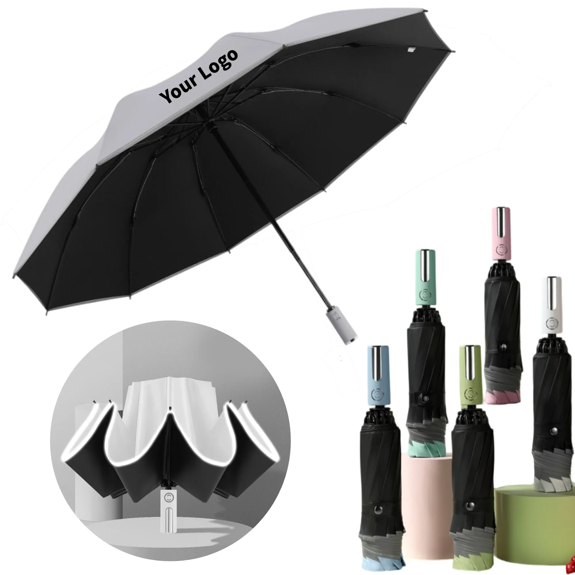 Sun - Protection Umbrellas Reflective Strips Promotions Use