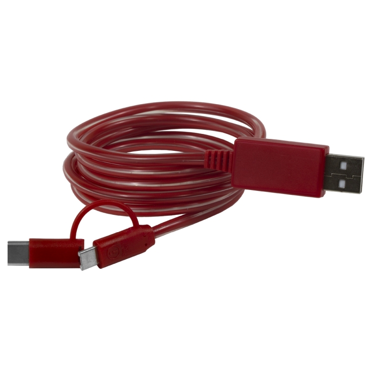 "Payson" 3-in-1 LED Lighted Cell Phone Charging Cable with Type C Adapter 13