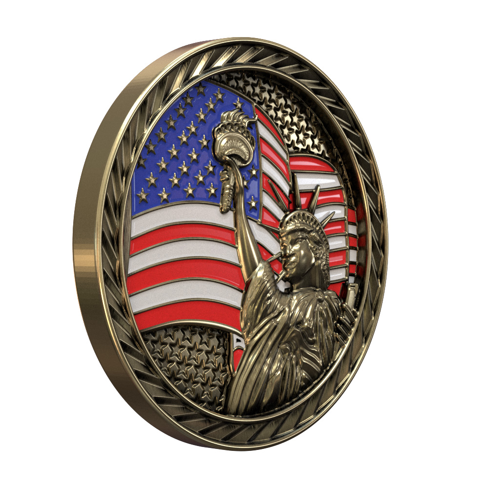 Texture Tone® Antique Gold Double Sided Liberty Coin (2") 2