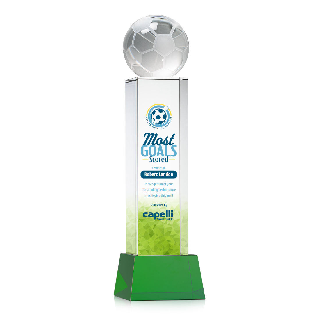 Soccer Ball VividPrint™ Award on Belcroft - Green 3
