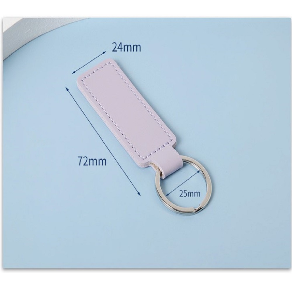 Rectangular PU leather key chain 2
