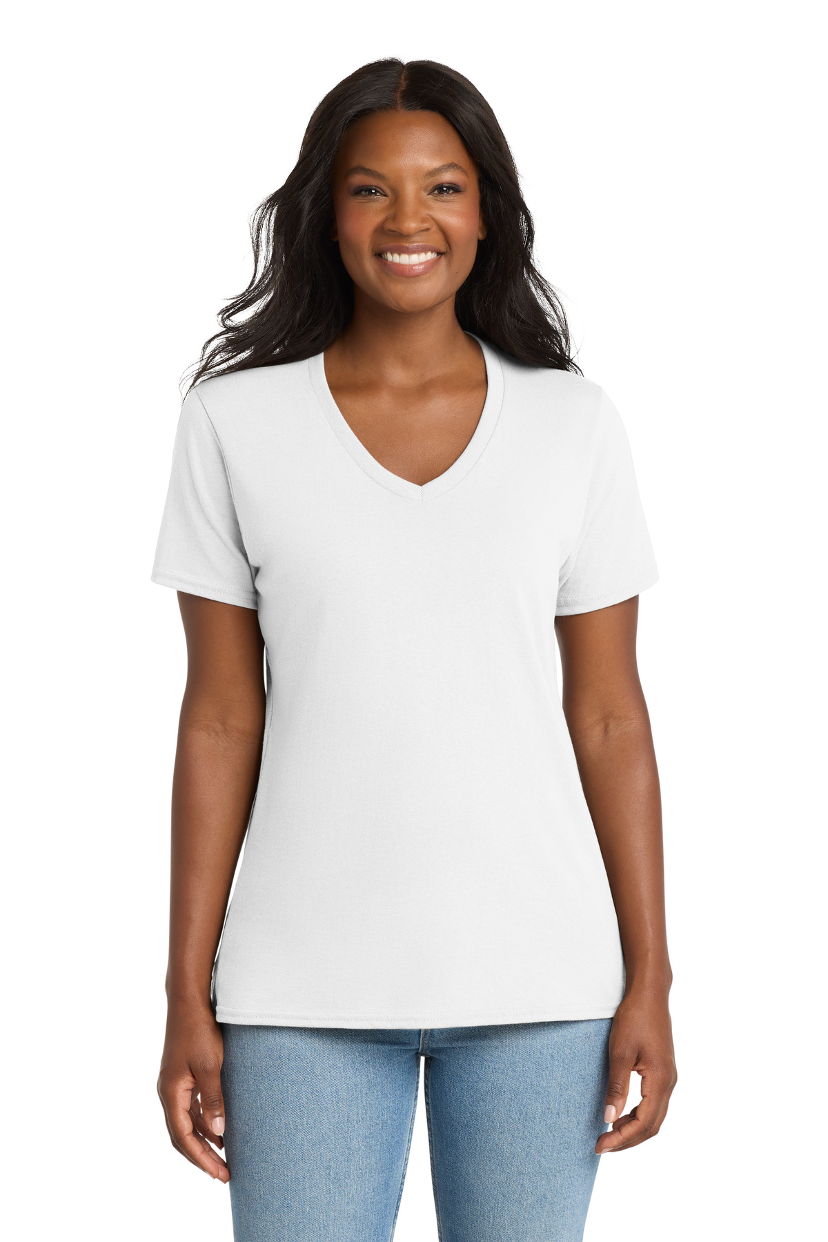 Port & Co Women's Core Cotton V-Neck Tee. LPC54V 117