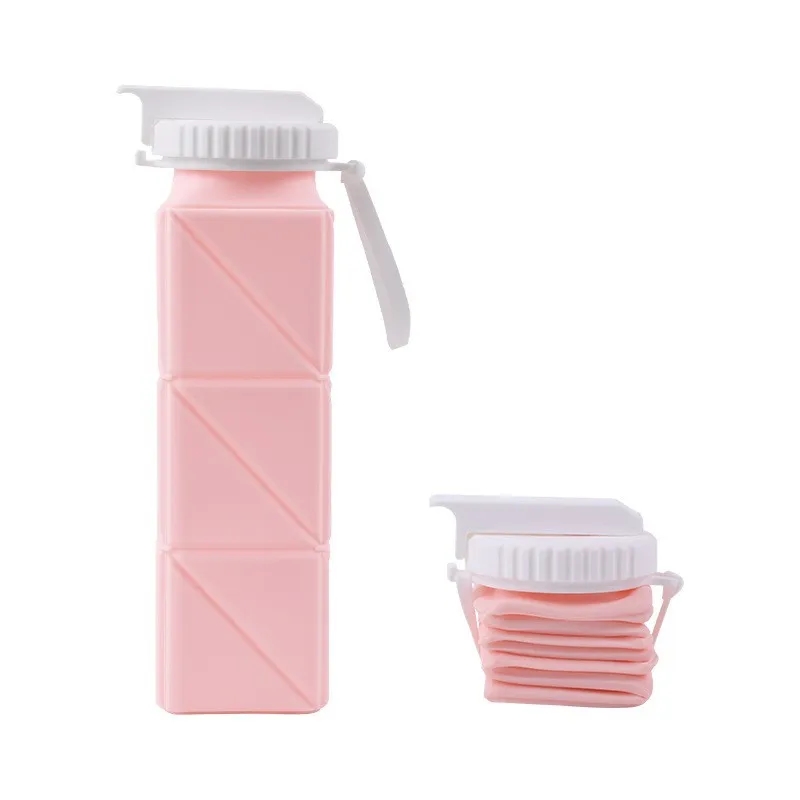 Collapsible Portable Silicone Water Bottle with Straw Lid 3