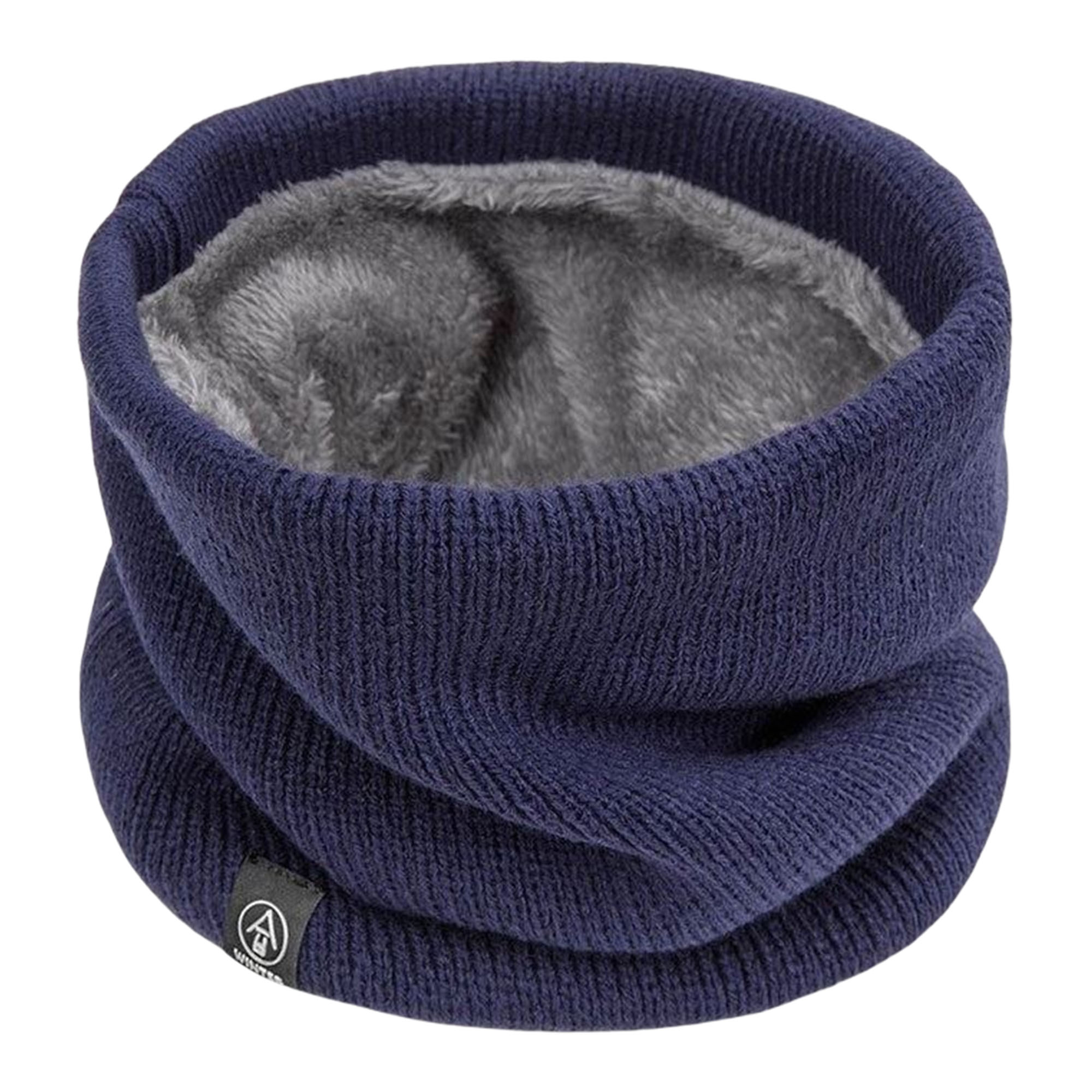 Winter Neck Warmer Scarf Fleece Lined Knit Stretchy Cowl for Cycling Cold Weather 4